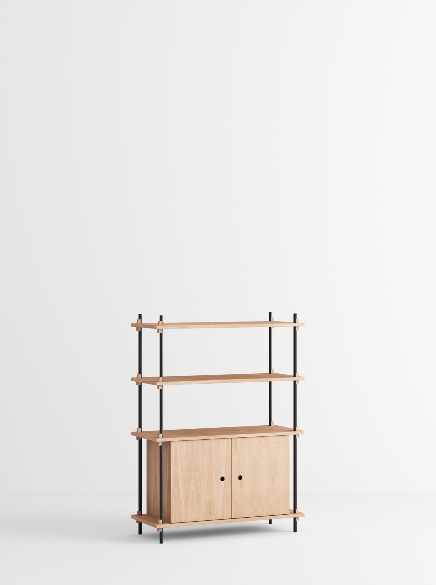 Moebe Shelving Set S.115.1.b, Oak Shelves, Black Legs (fsc Mix Credit)