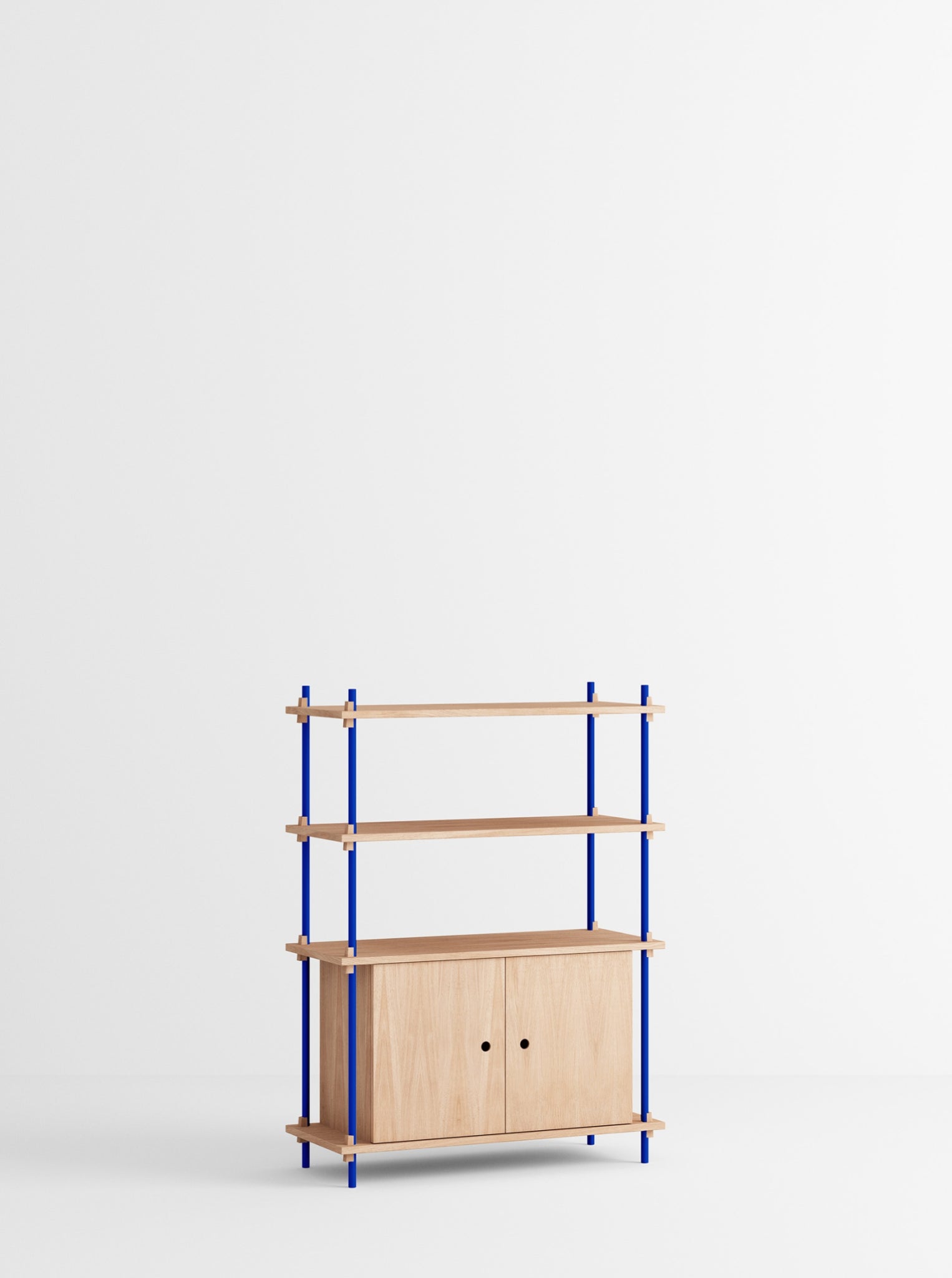 Moebe Shelving Set S.115.1.b, Oak Shelves, Deep Blue Legs (fsc Mix Credit)