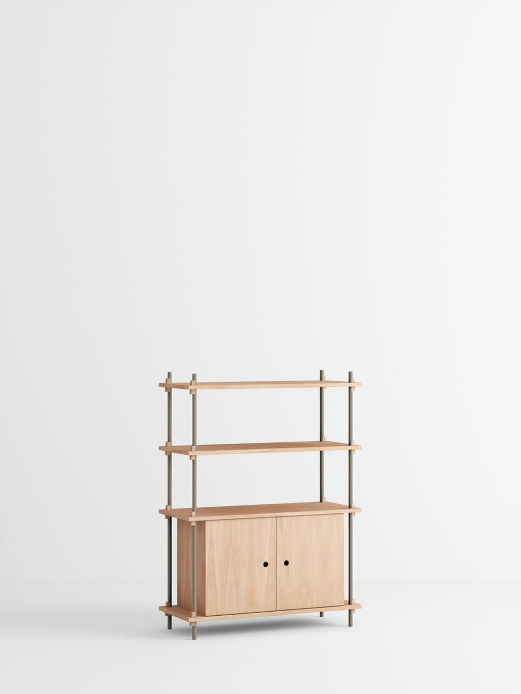 Moebe Shelving Set S.115.1.b, Oak Shelves, Warm Grey Legs (fsc Mix Credit)