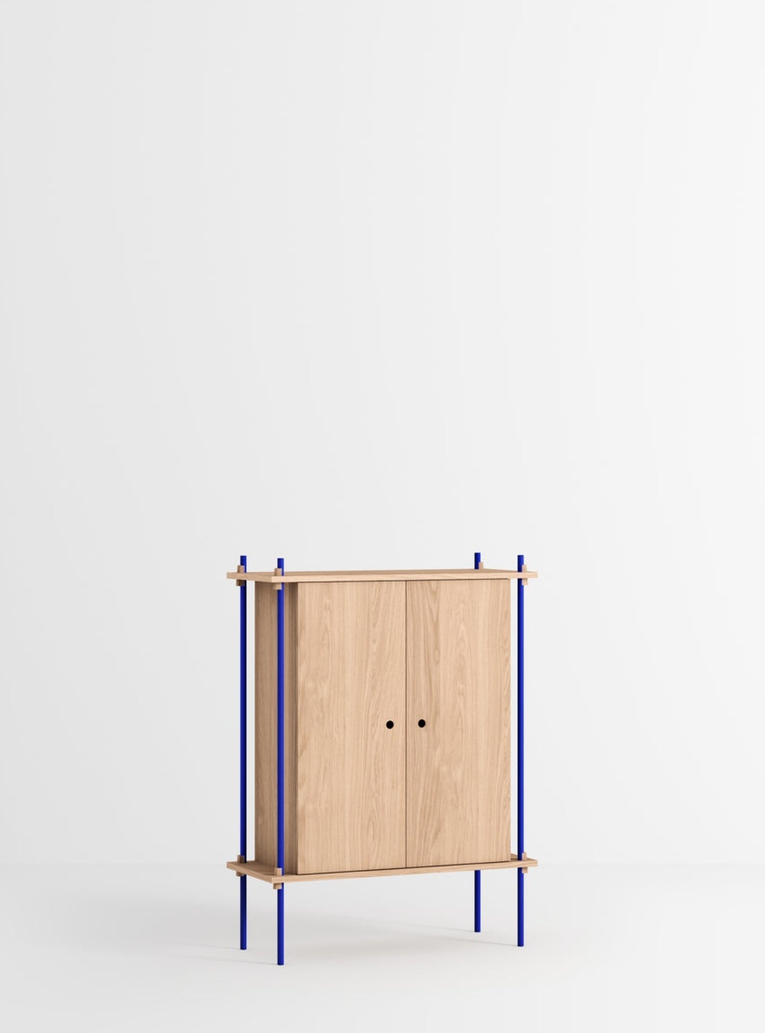 Moebe Shelving Set S.115.1.c, Oak Shelves, Deep Blue Legs (fsc Mix Credit)