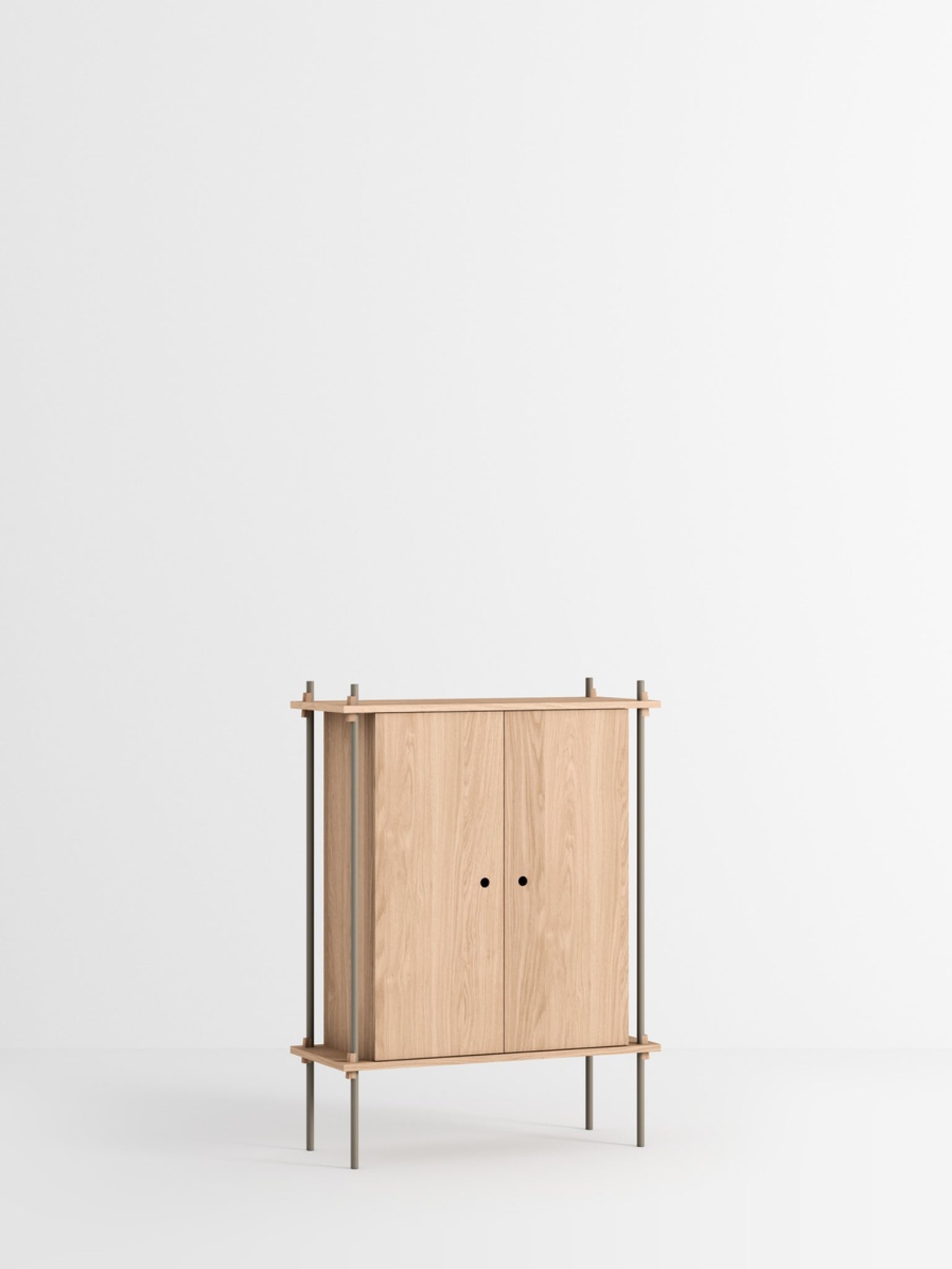 Moebe Shelving Set S.115.1.c, Oak Shelves, Warm Grey Legs (fsc Mix Credit)