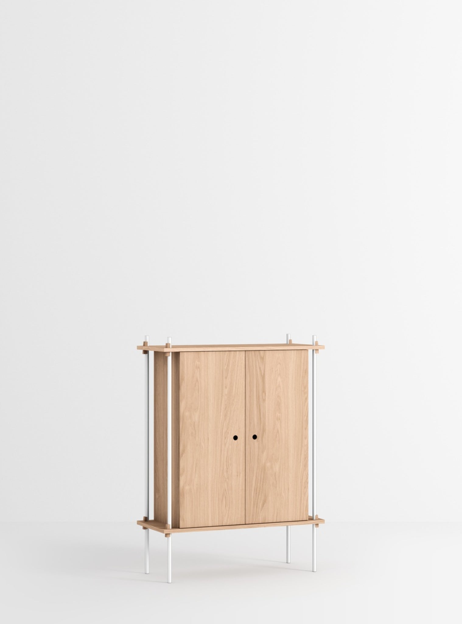 Moebe Shelving Set S.115.1.c, Oak Shelves, White Legs (fsc Mix Credit)