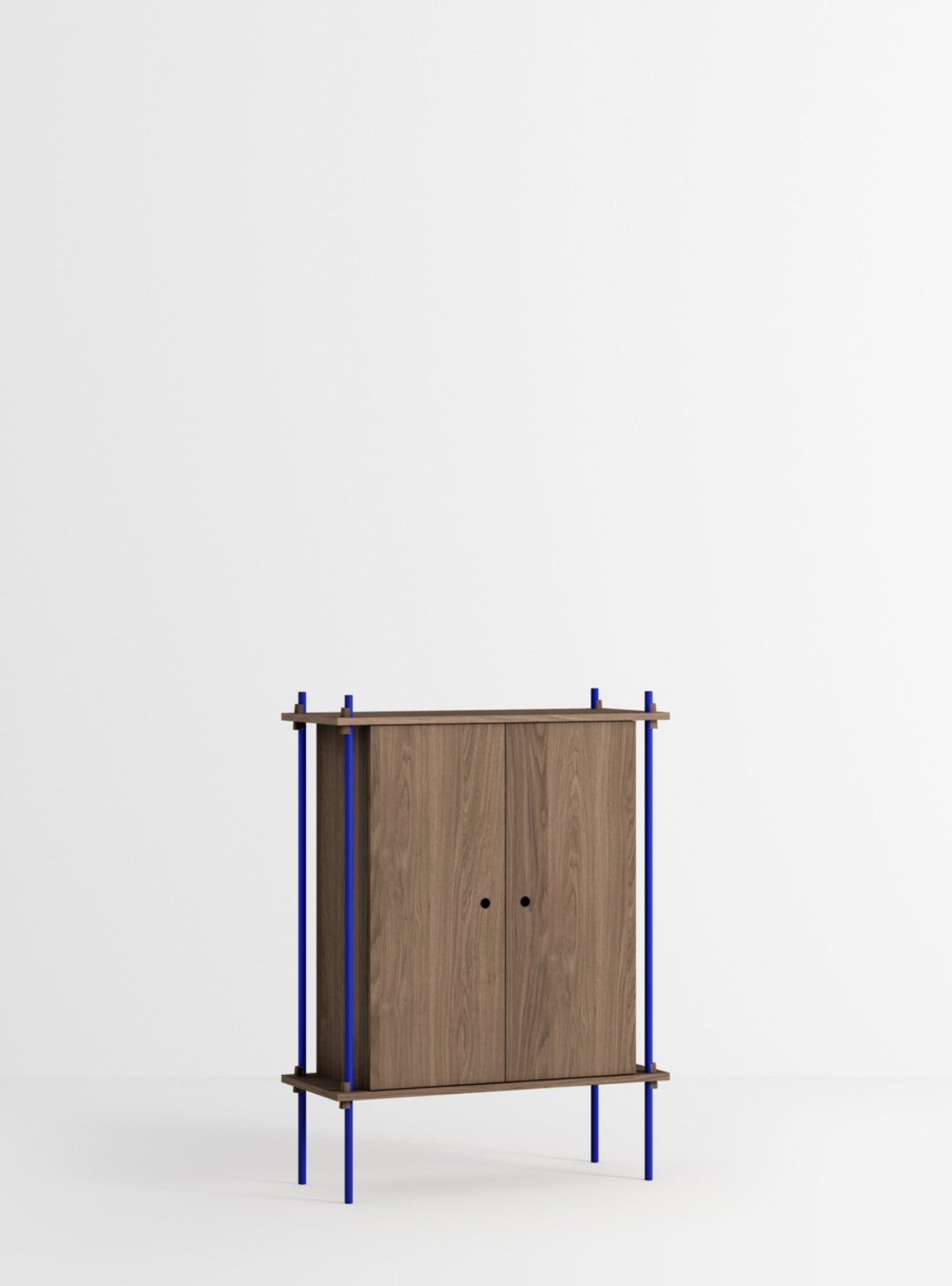 Moebe Shelving Set S.115.1.c, Smoked Oak Shelves, Deep Blue Legs (fsc Mix Credit)