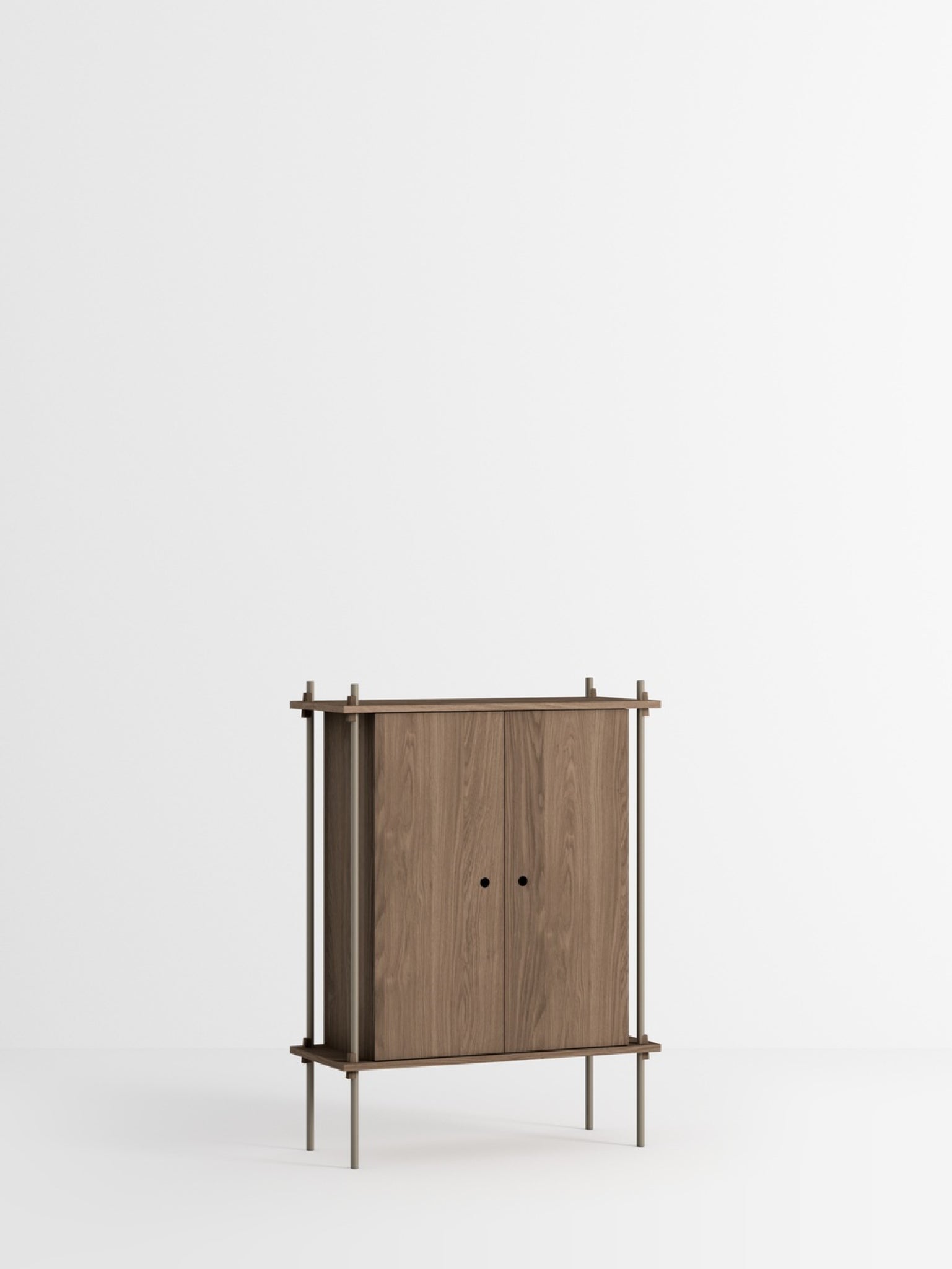 Moebe Shelving Set S.115.1.c, Smoked Oak Shelves, Warm Grey Legs (fsc Mix Credit)