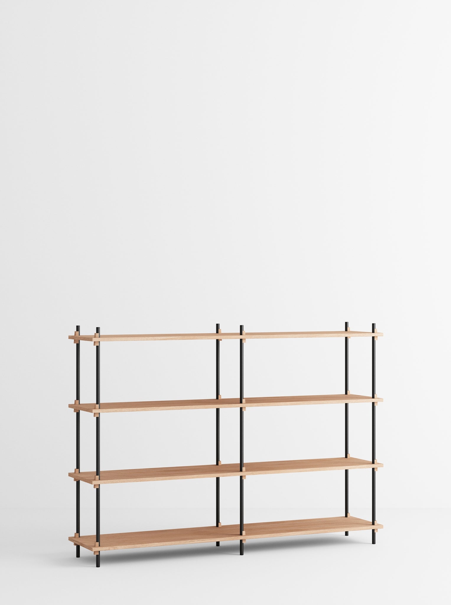 Moebe Shelving Set S.115.2.b, Oak Shelves, Black Legs (fsc Mix Credit)