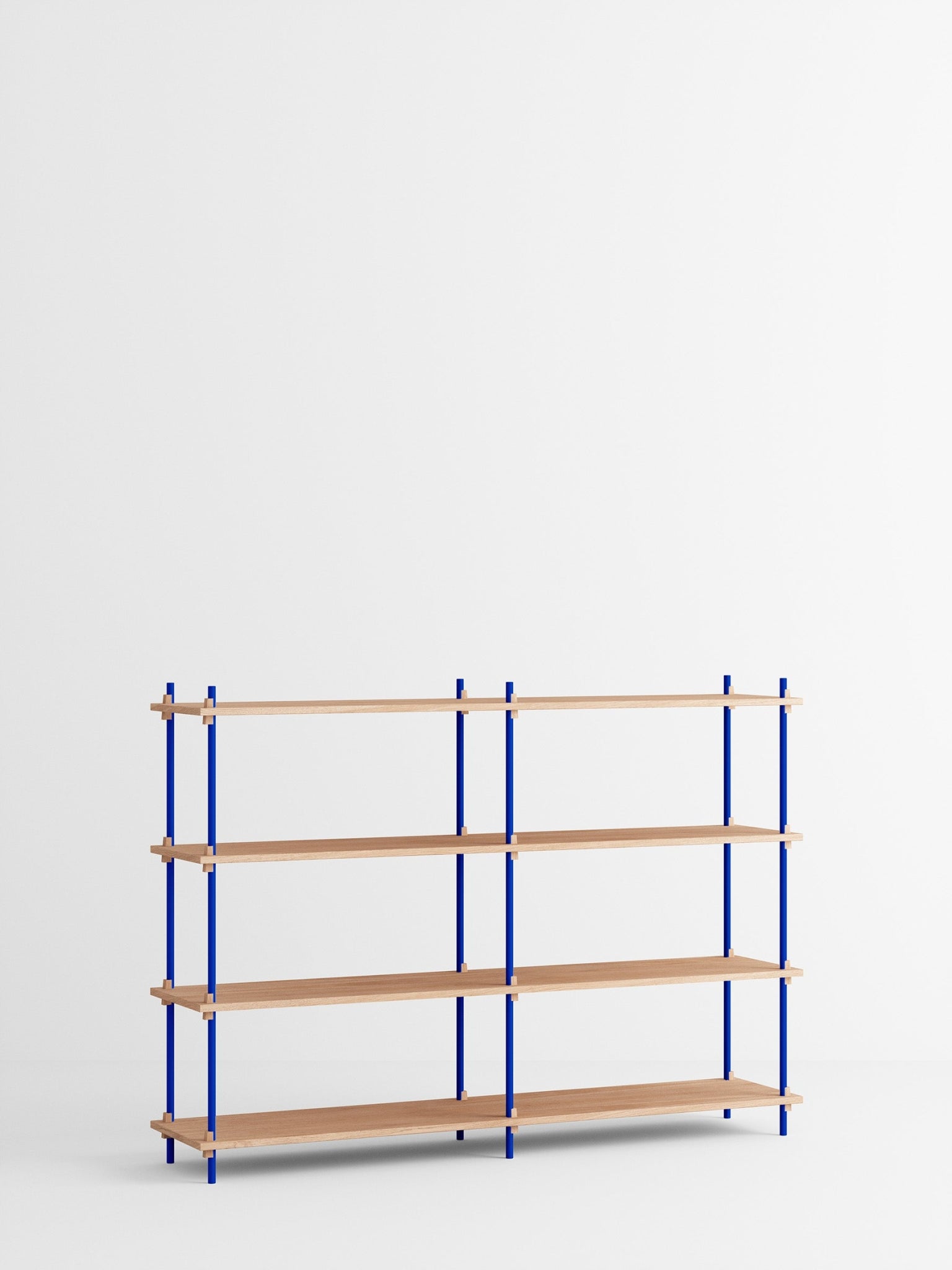 Moebe Shelving Set S.115.2.b, Oak Shelves, Deep Blue Legs (fsc Mix Credit)