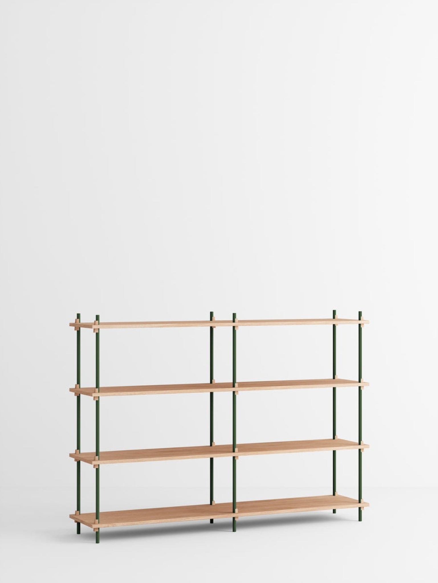 Moebe Shelving Set S.115.2.b, Oak Shelves, Pine Green Legs (fsc Mix Credit)