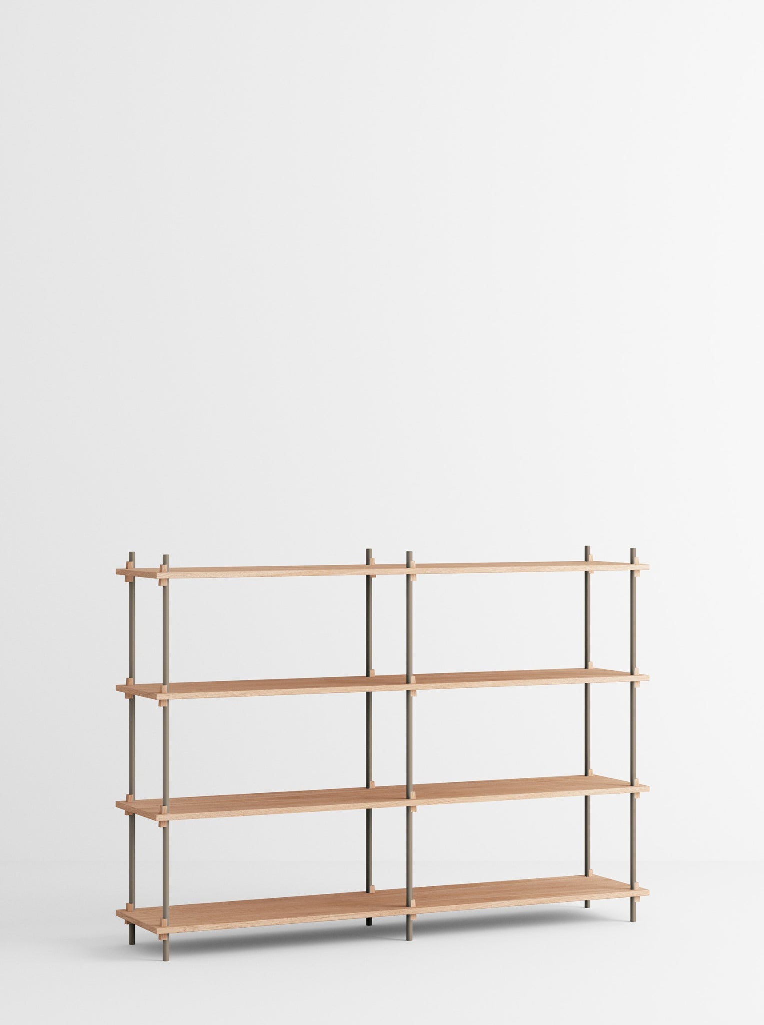Moebe Shelving Set S.115.2.b, Oak Shelves, Warm Grey Legs (fsc Mix Credit)