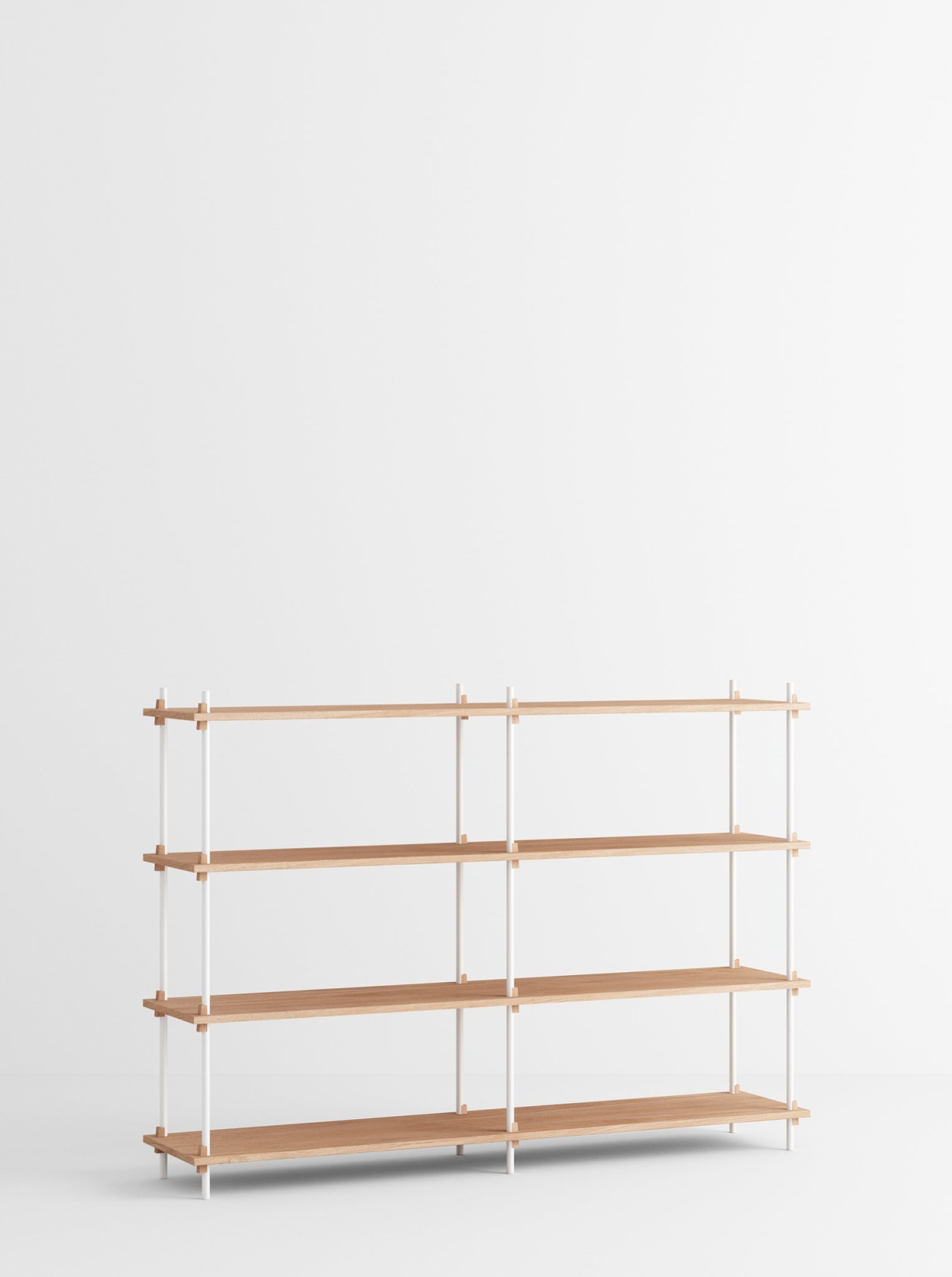 Moebe Shelving Set S.115.2.b, Oak Shelves, White Legs (fsc Mix Credit)