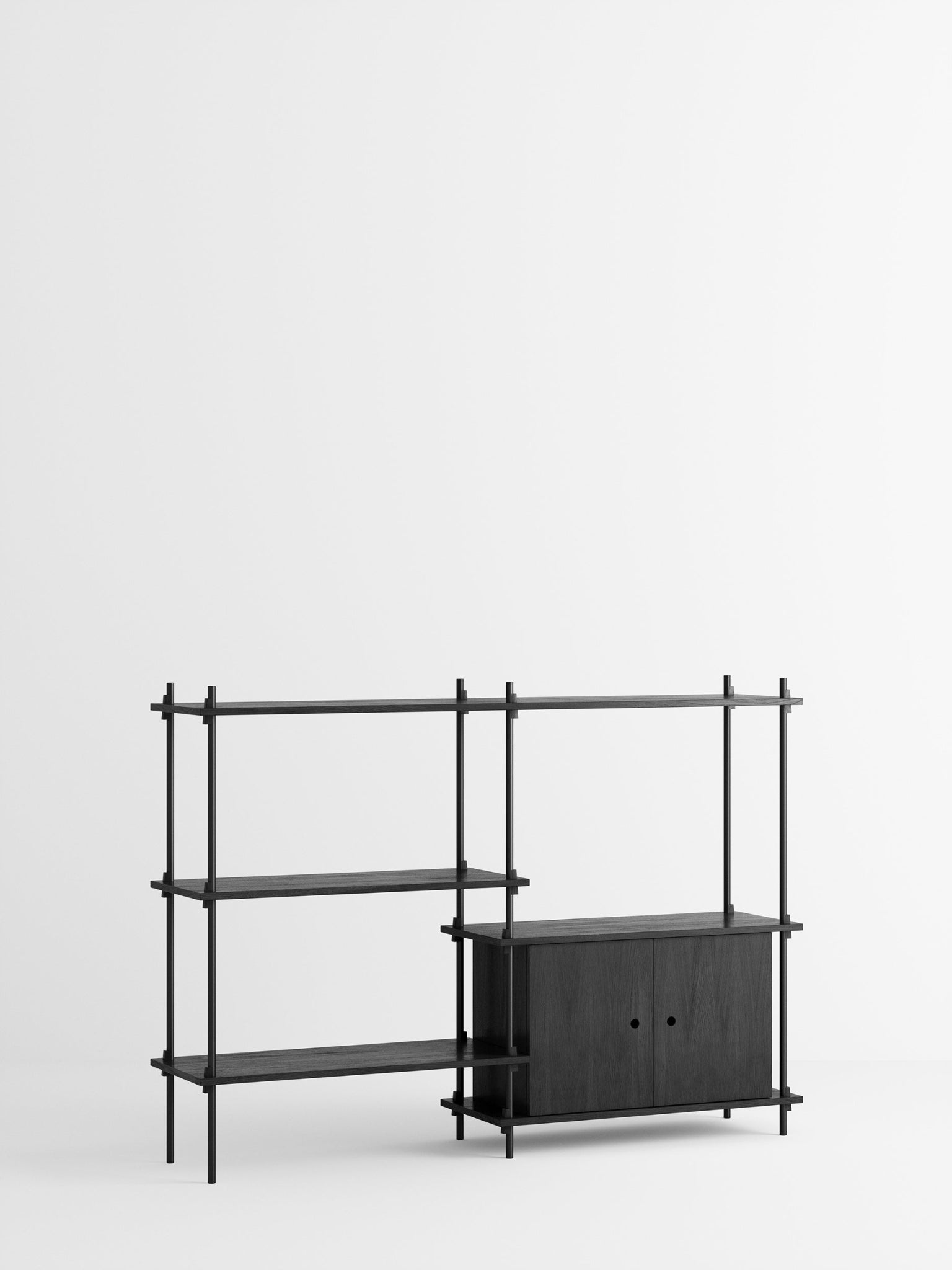 Moebe Shelving Set S.115.2.c, Black Shelves, Black Legs (fsc Mix Credit)