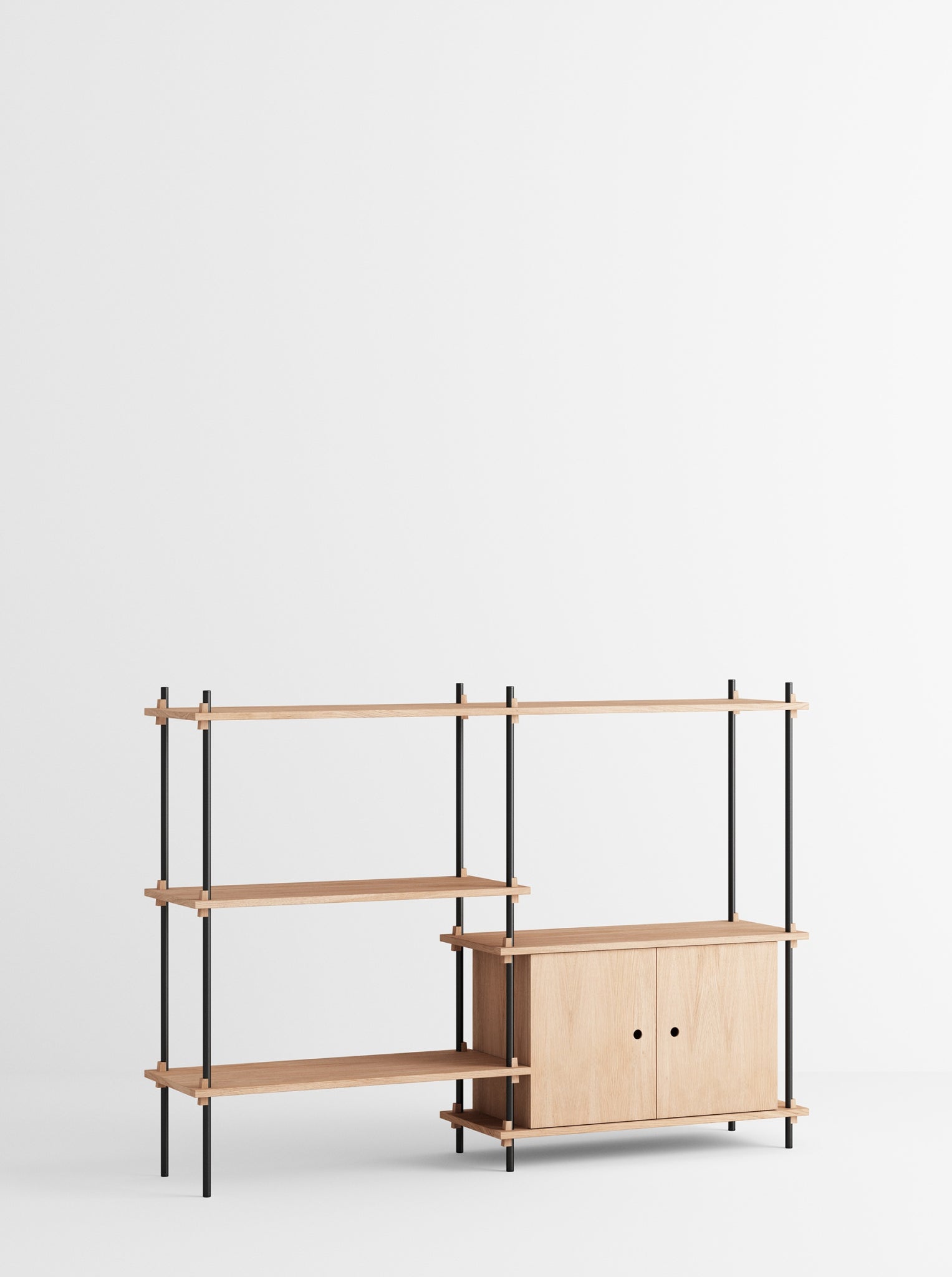 Moebe Shelving Set S.115.2.c, Oak Shelves, Black Legs (fsc Mix Credit)