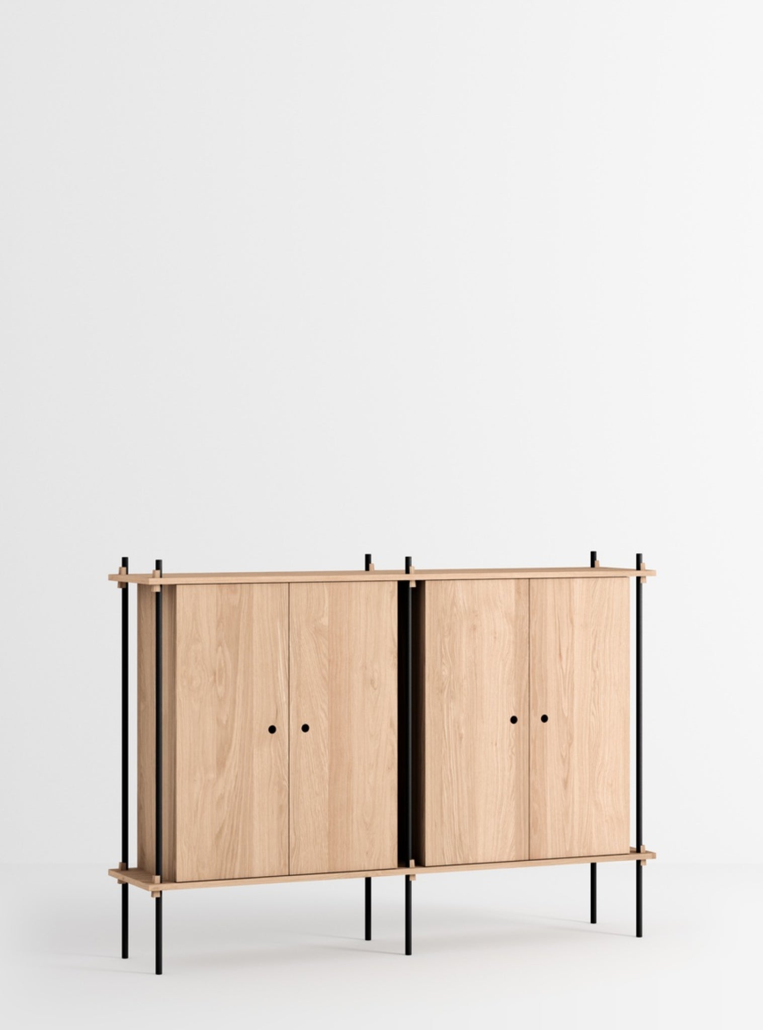 Moebe Shelving Set S.115.2.e, Oak Shelves, Black Legs (fsc Mix Credit)