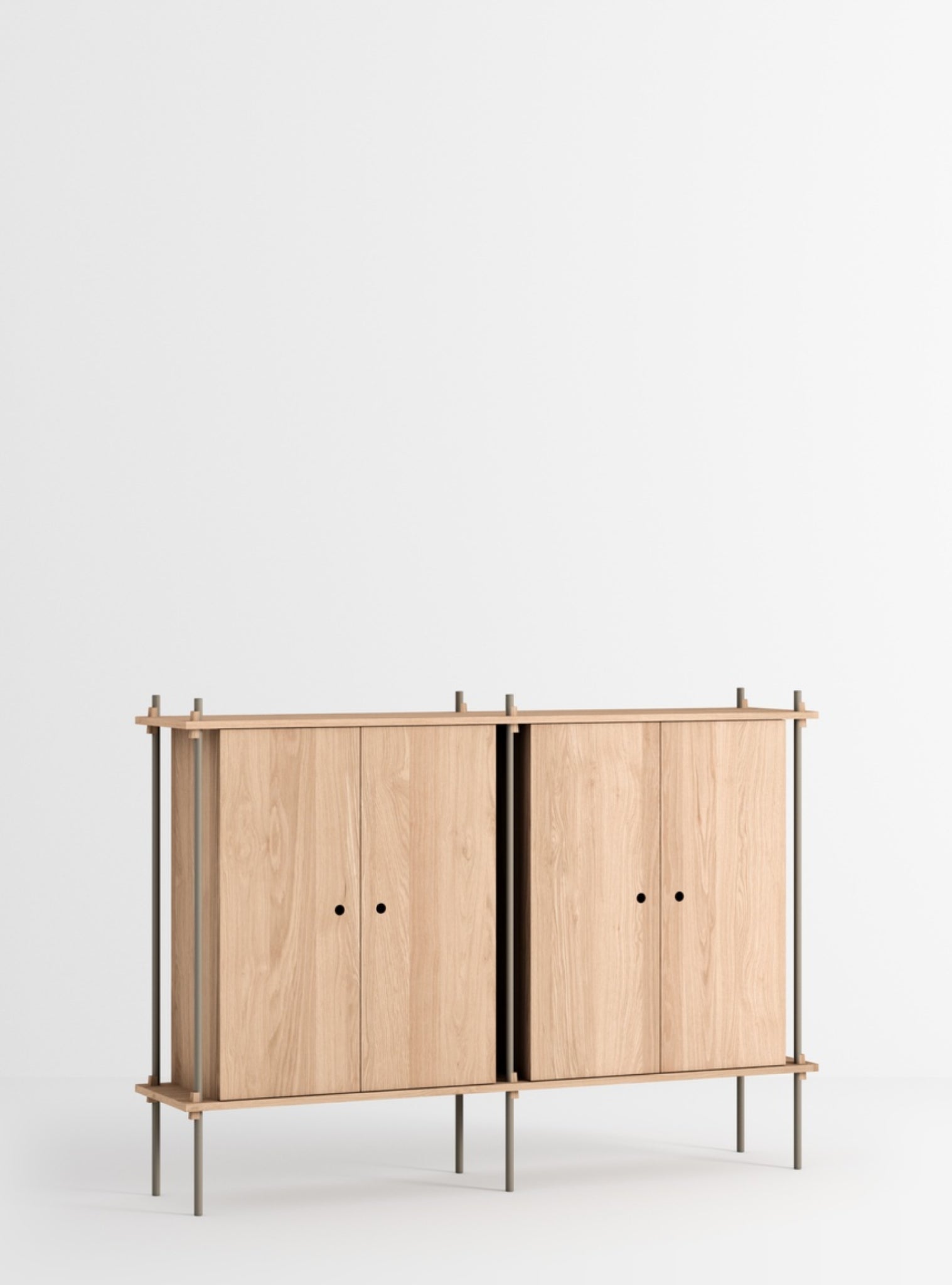 Moebe Shelving Set S.115.2.e, Oak Shelves, Warm Grey Legs (fsc Mix Credit)