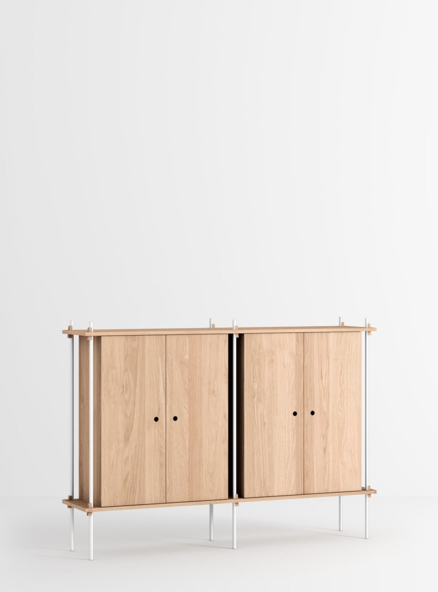 Moebe Shelving Set S.115.2.e, Oak Shelves, White Legs (fsc Mix Credit)