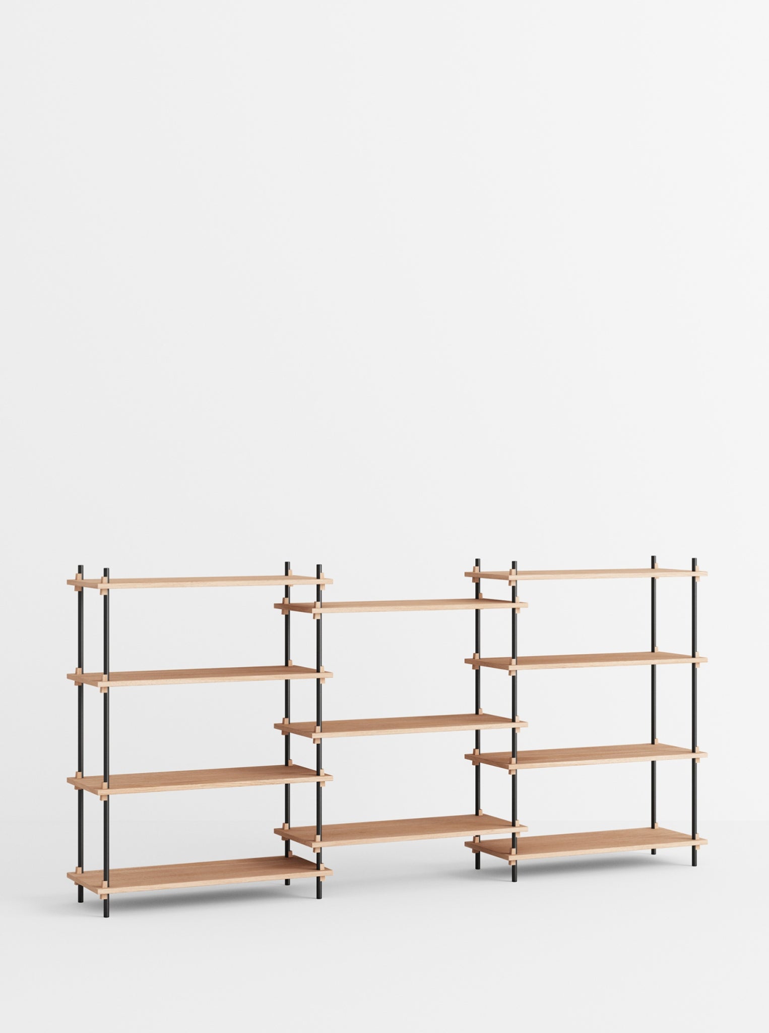 Moebe Shelving Set S.115.3.a, Oak Shelves, Black Legs (fsc Mix Credit)