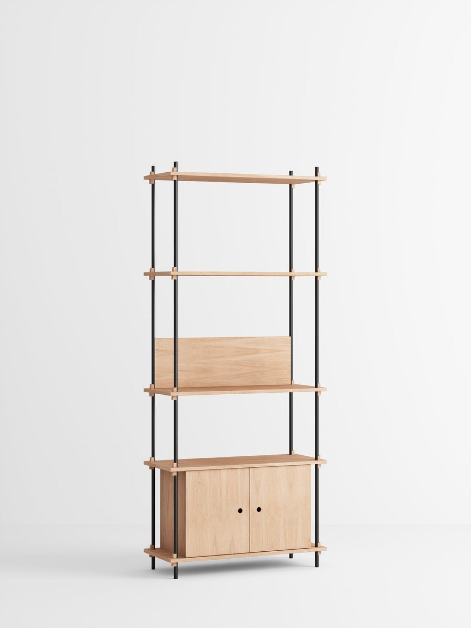 Moebe Shelving Set S.200.1.b, Oak Shelves, Black Legs (fsc Mix Credit)