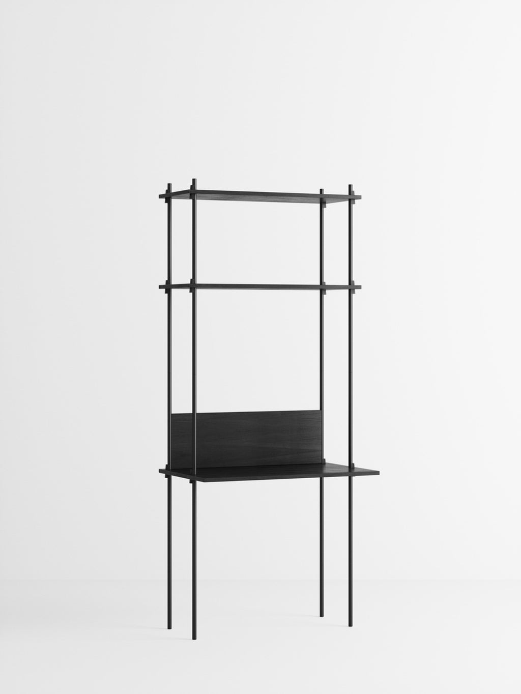Moebe Shelving Set S.200.1.d, Black Shelves, Black Legs (fsc Mix Credit)