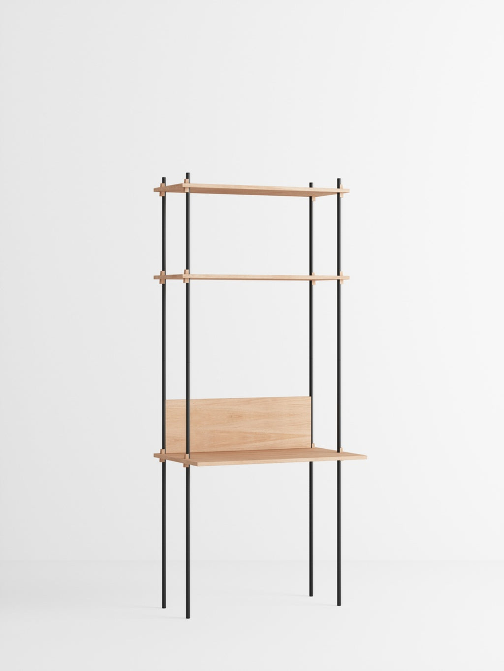 Moebe Shelving Set S.200.1.d, Oak Shelves, Black Legs (fsc Mix Credit)