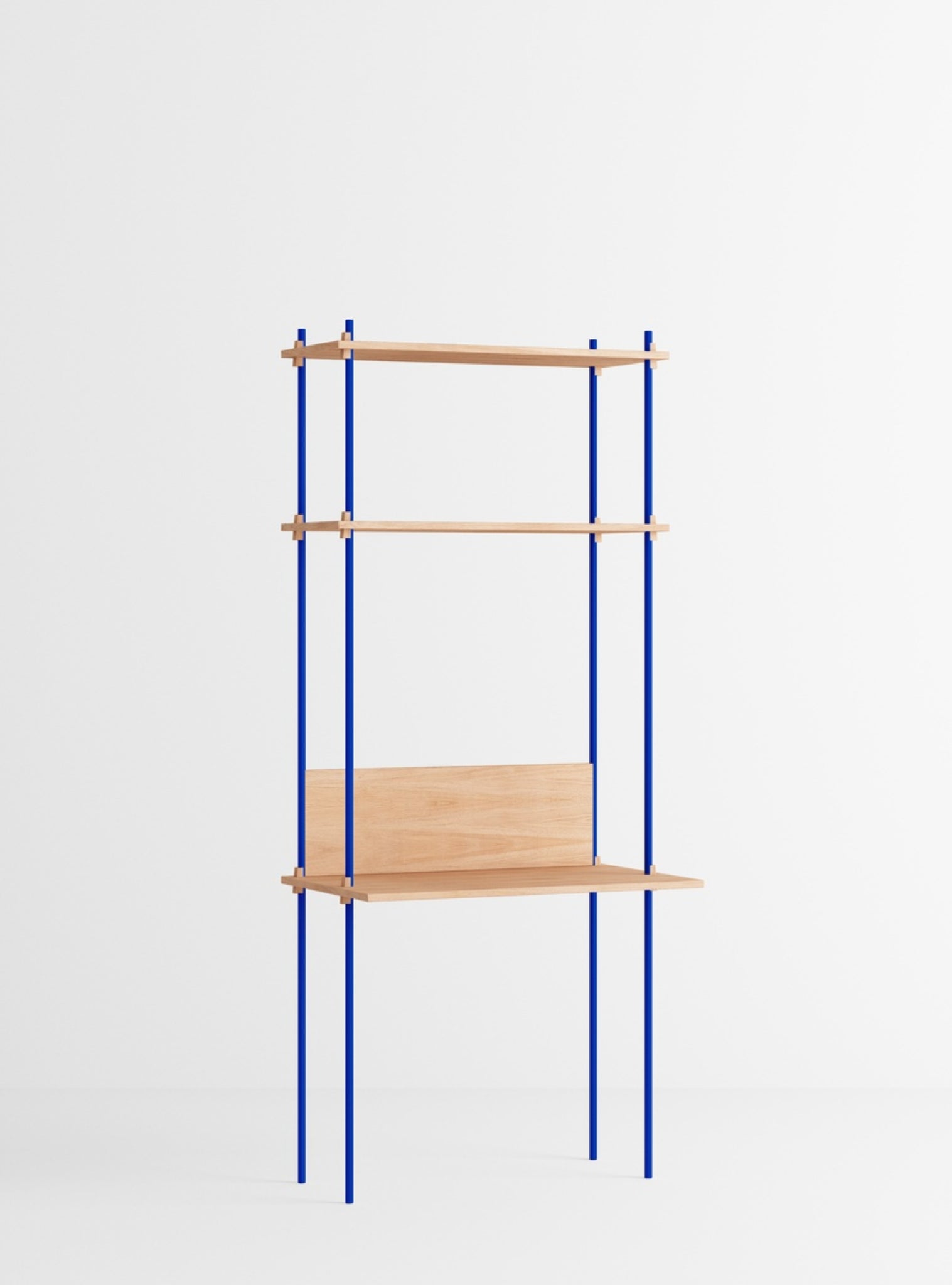 Moebe Shelving Set S.200.1.d, Oak Shelves, Deep Blue Legs (fsc Mix Credit)