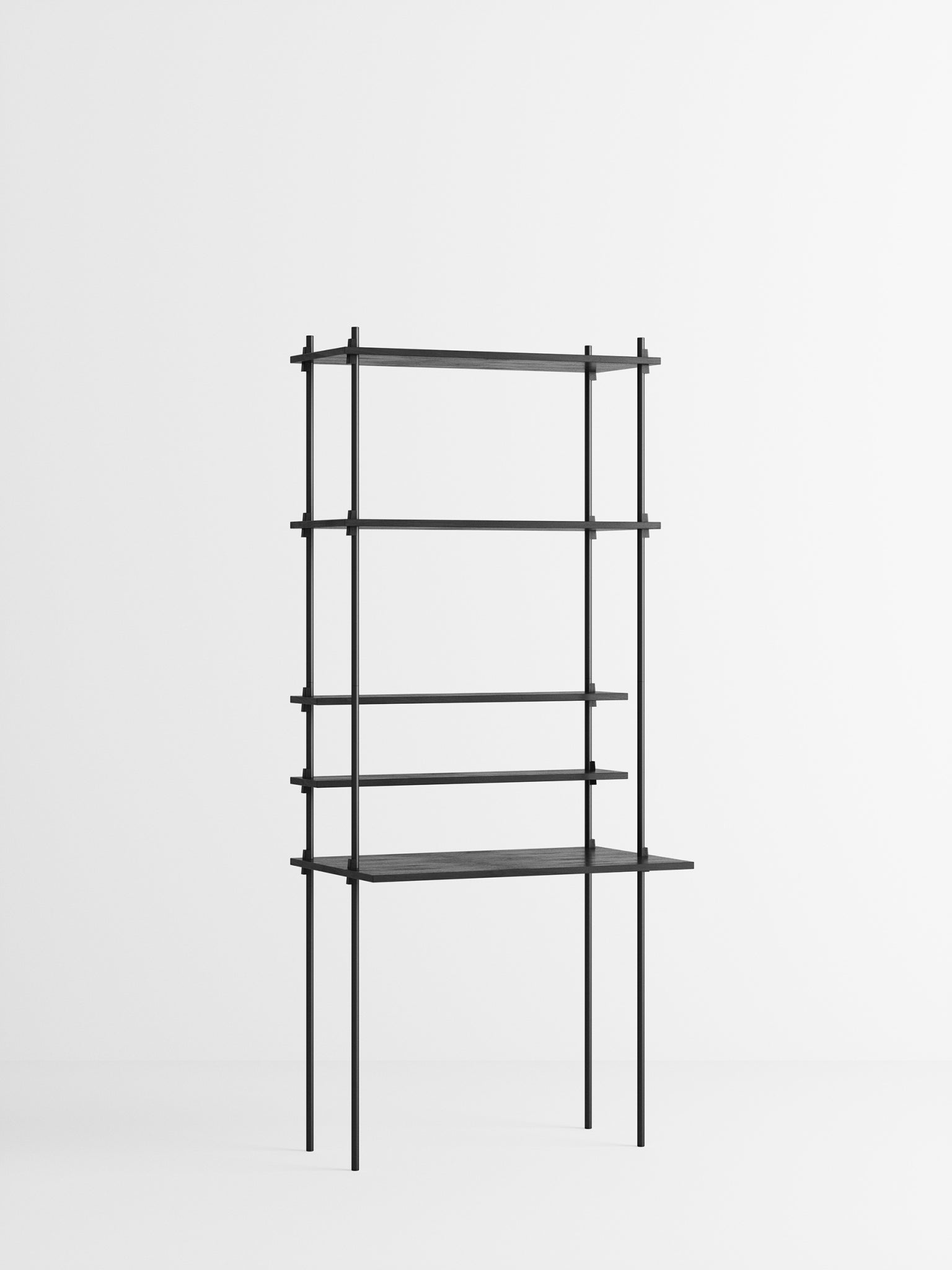 Moebe Shelving Set S.200.1.e, Black Shelves, Black Legs (fsc Mix Credit)