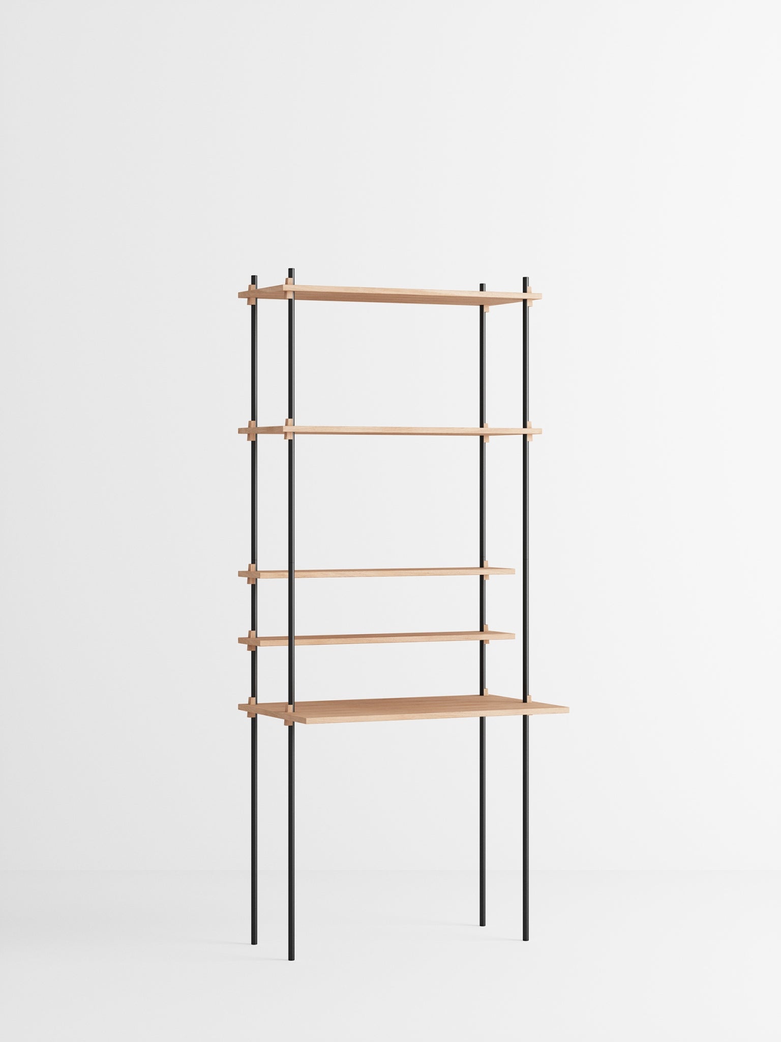 Moebe Shelving Set S.200.1.e, Oak Shelves, Black Legs (fsc Mix Credit)