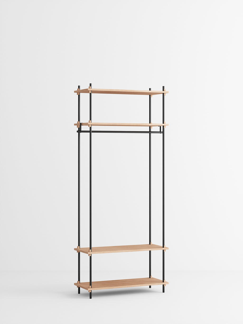 Moebe Shelving Set S.200.1.f, Oak Shelves, Black Legs (fsc Mix Credit)