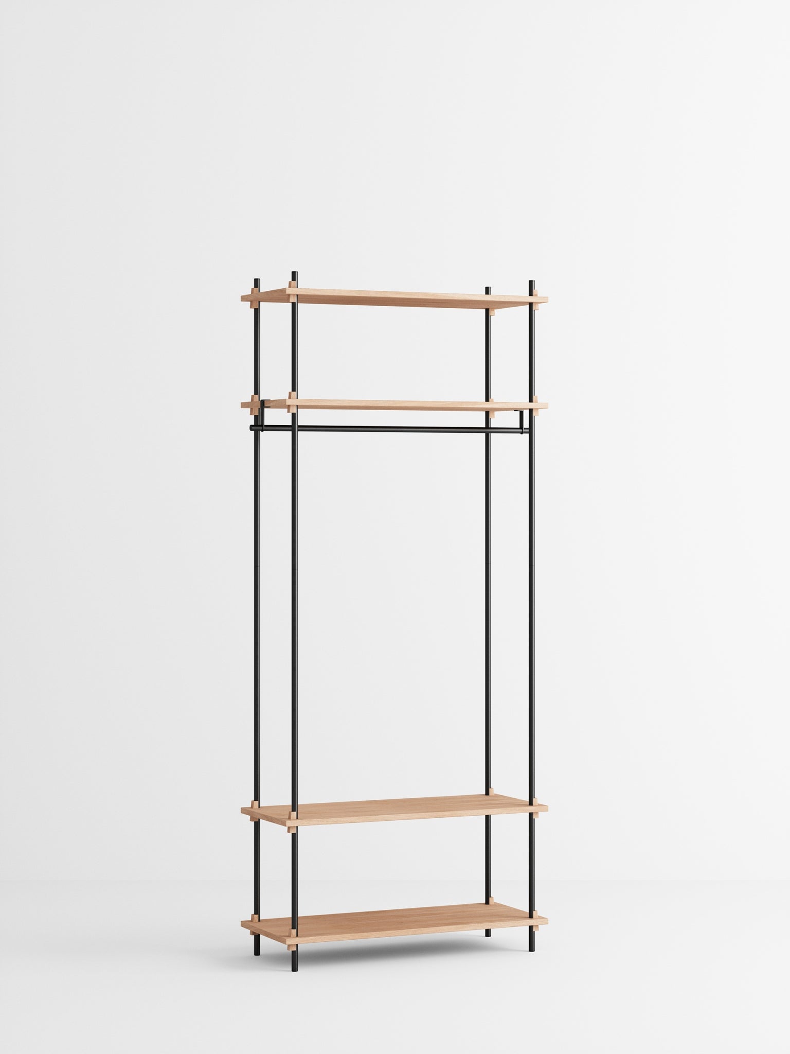 Moebe Shelving Set S.200.1.f, Oak Shelves, Black Legs (fsc Mix Credit)