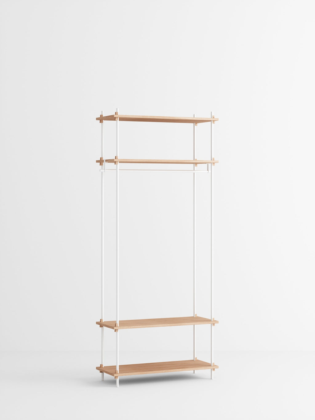 Moebe Shelving Set S.200.1.f, Oak Shelves, White Legs (fsc Mix Credit)