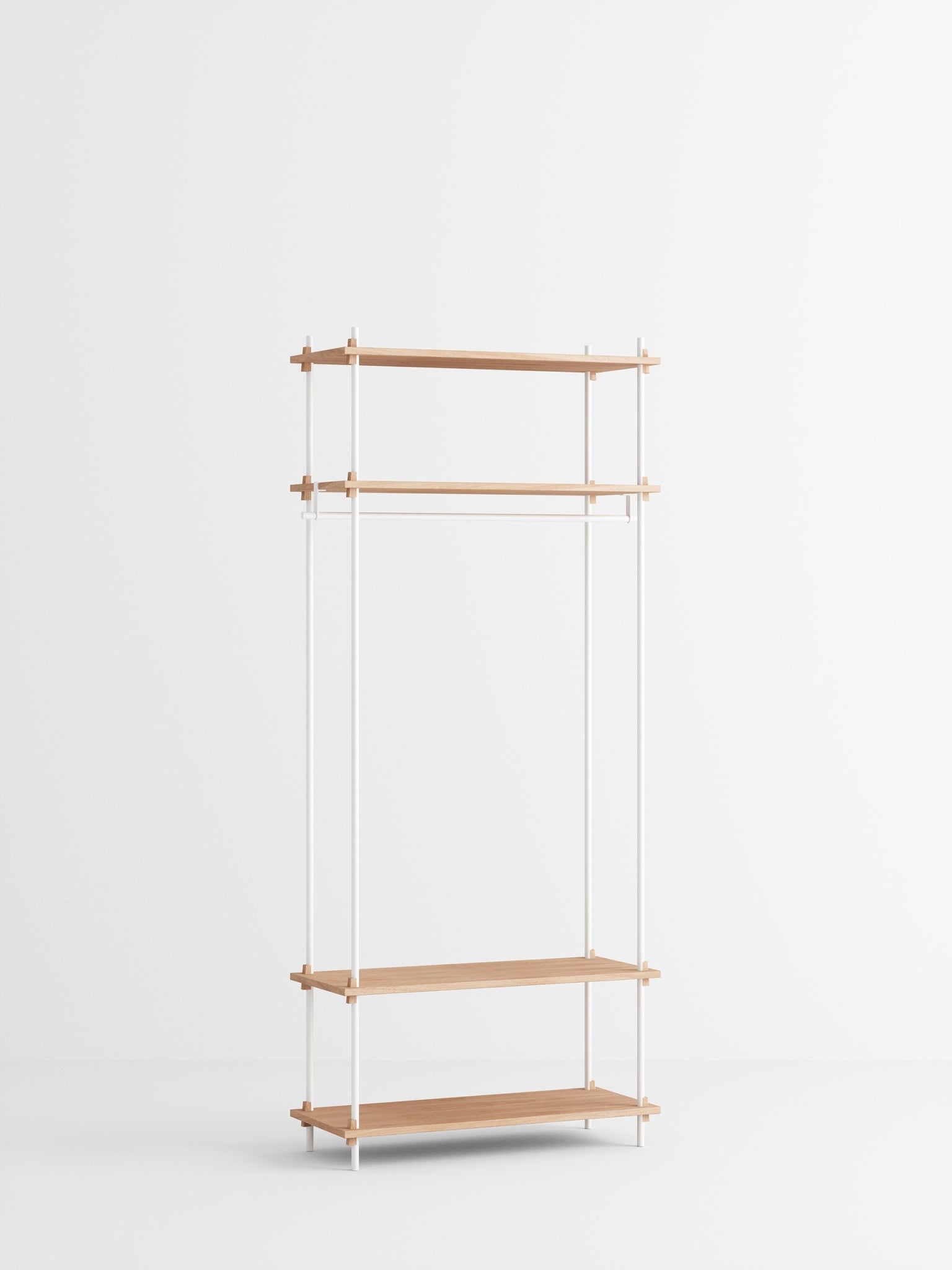 Moebe Shelving Set S.200.1.f, Oak Shelves, White Legs (fsc Mix Credit)