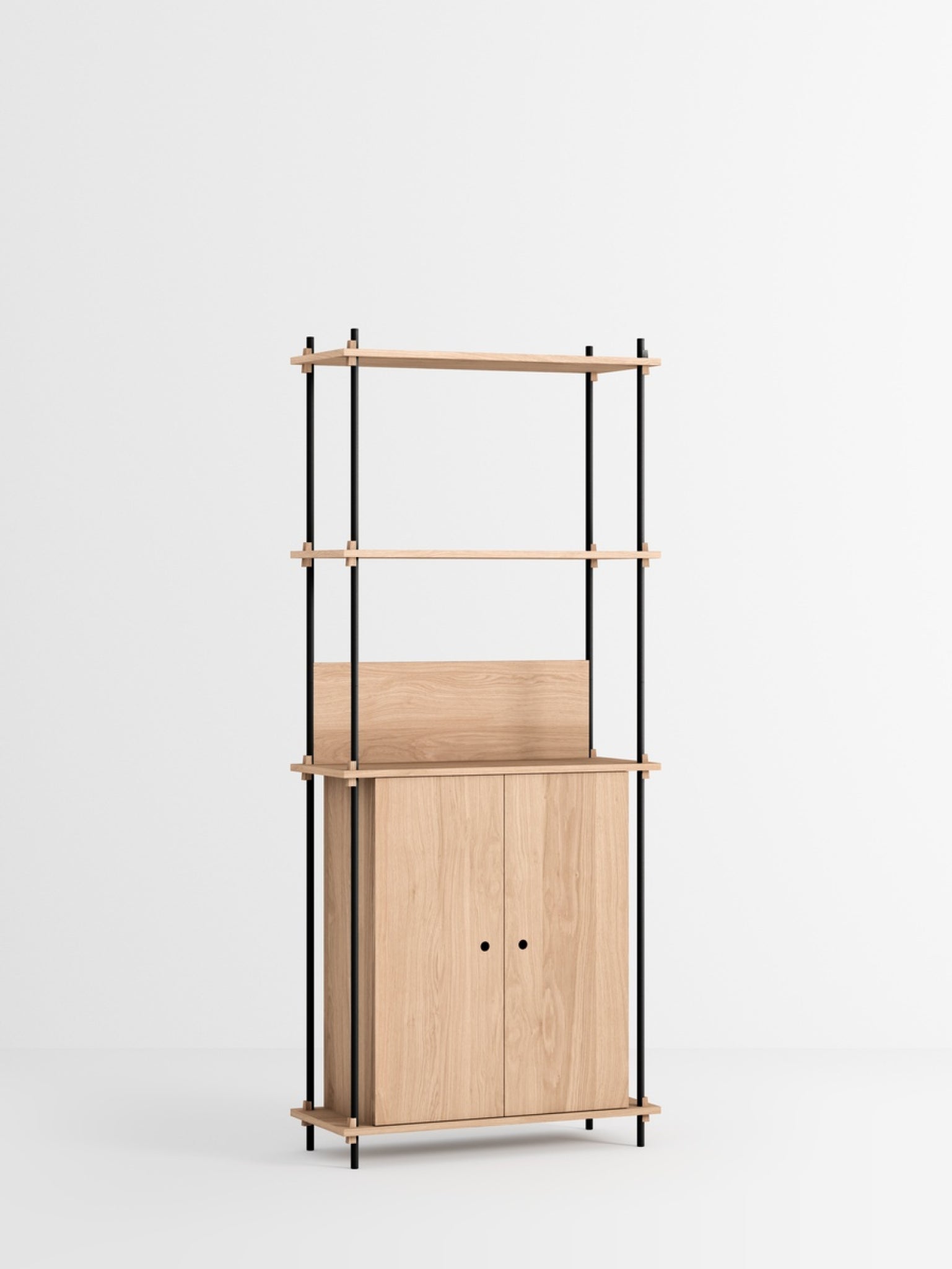 Moebe Shelving Set S.200.1.h, Oak Shelves, Black Legs (fsc Mix Credit)