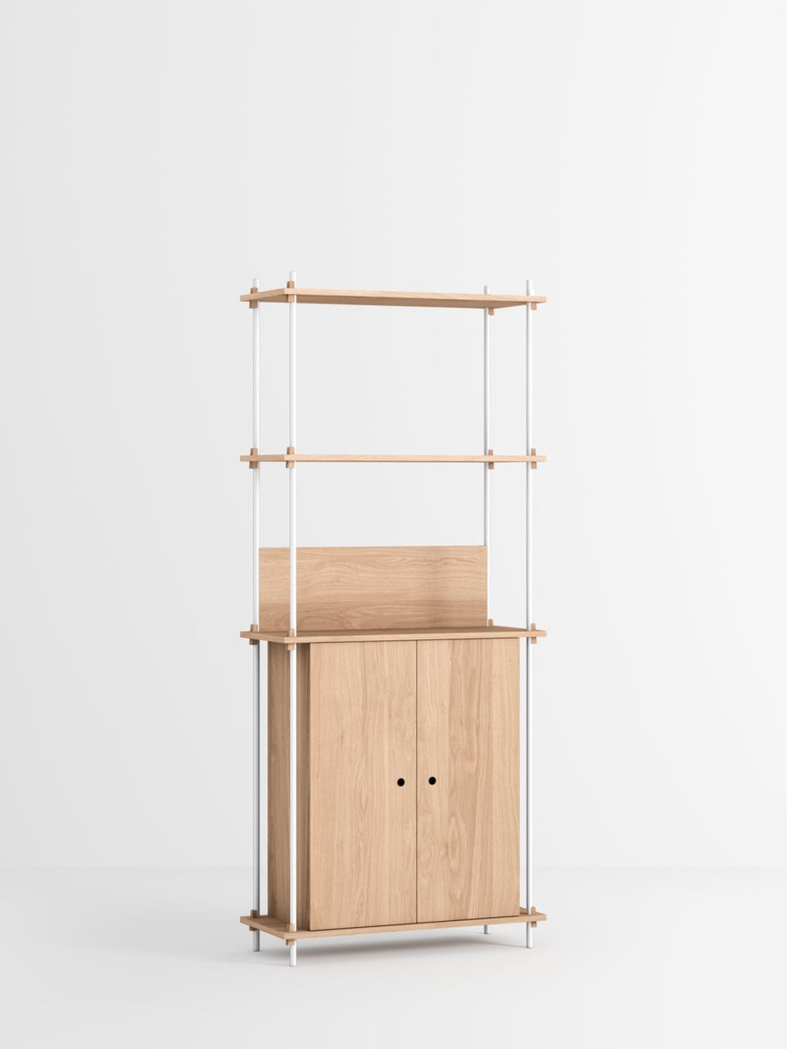 Moebe Shelving Set S.200.1.h, Oak Shelves, White Legs (fsc Mix Credit)