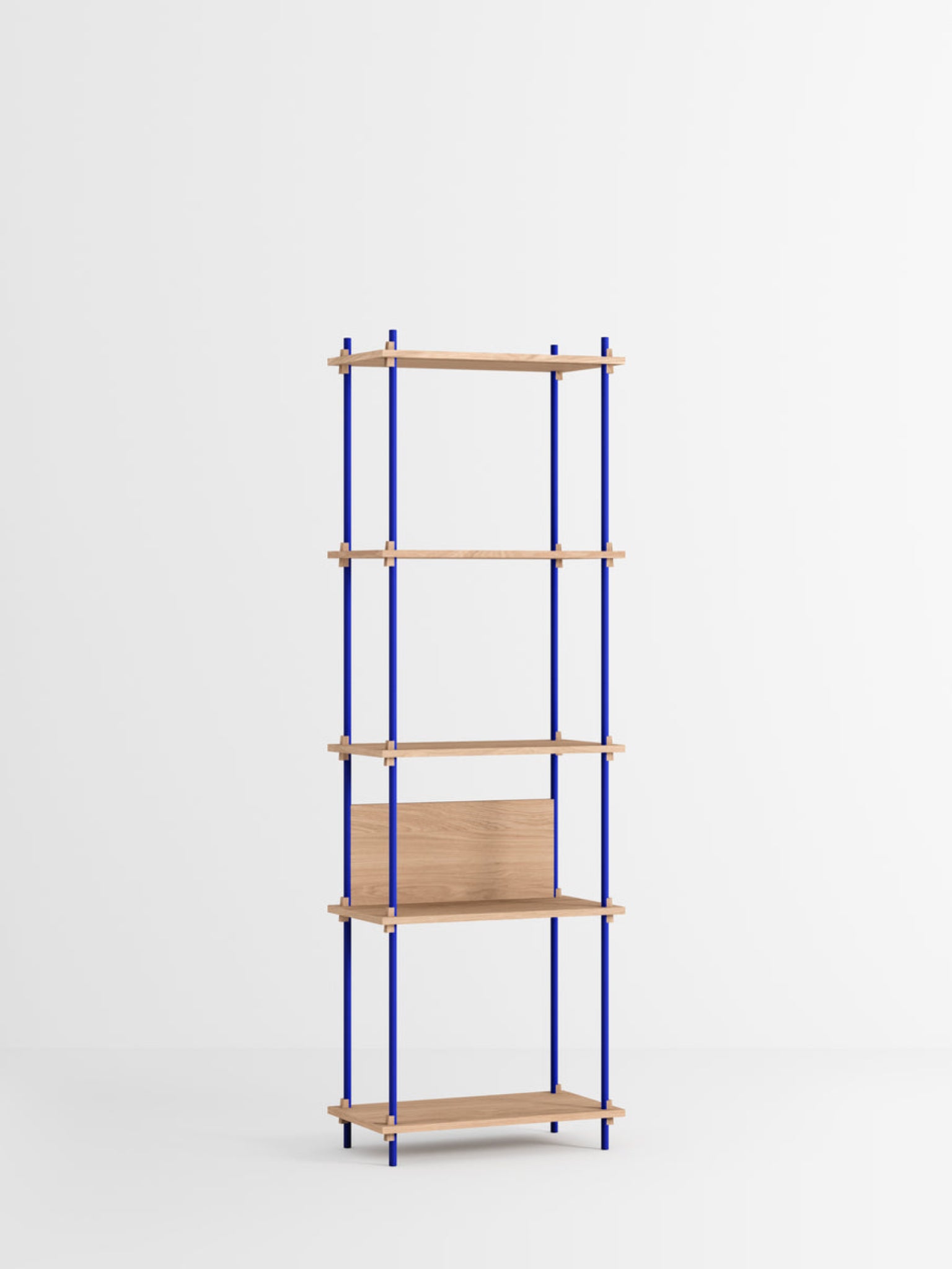 Moebe Shelving Set S.200.1.i, Oak Shelves, Deep Blue Legs (fsc Mix Credit)