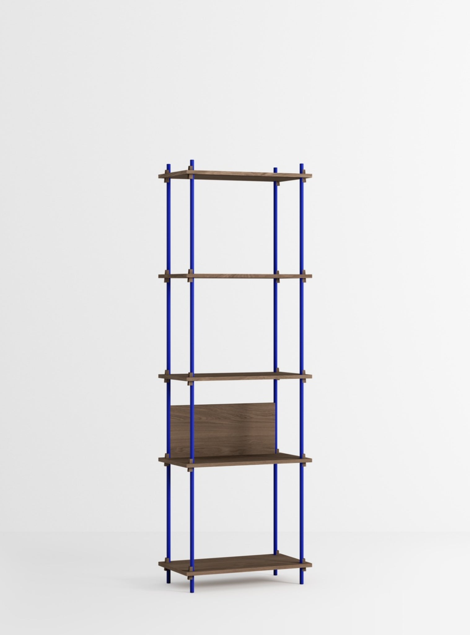 Moebe Shelving Set S.200.1.i, Smoked Oak Shelves, Deep Blue Legs (fsc Mix Credit)