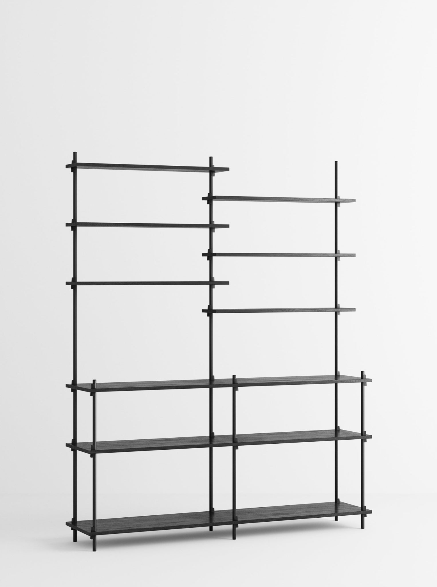 Moebe Shelving Set S.200.2.d, Black Shelves, Black Legs (fsc Mix Credit)