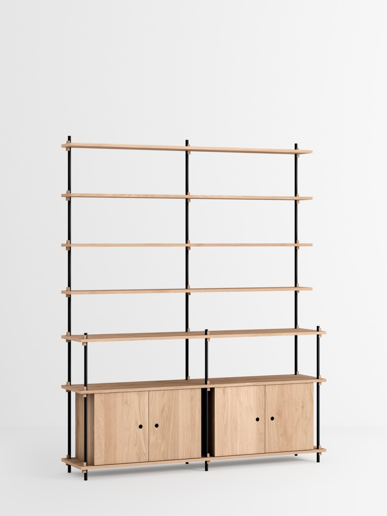 Moebe Shelving Set S.200.2.h, Oak Shelves, Black Legs (fsc Mix Credit)