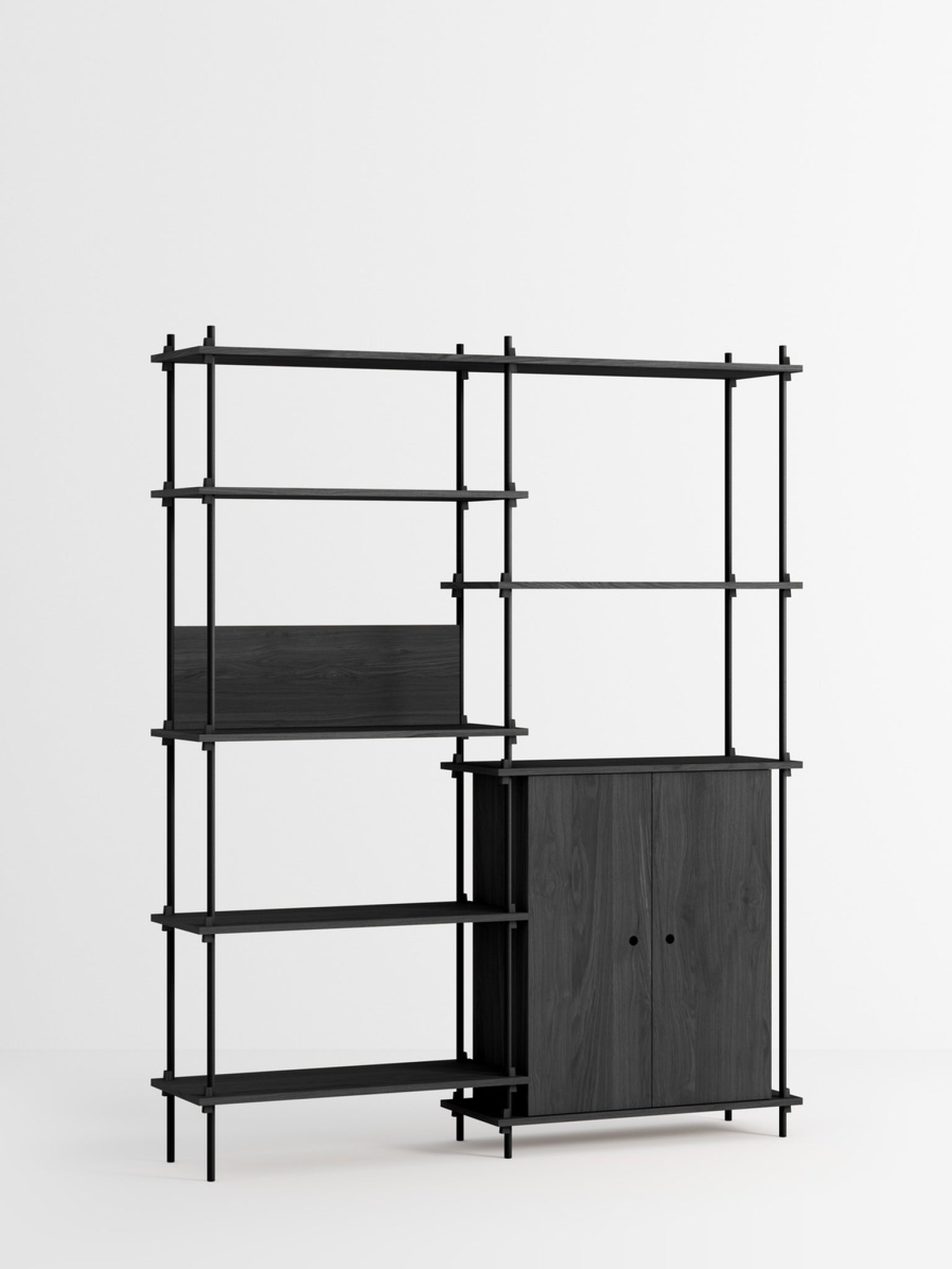 Moebe Shelving Set S.200.2.i, Black Shelves, Black Legs (fsc Mix Credit)