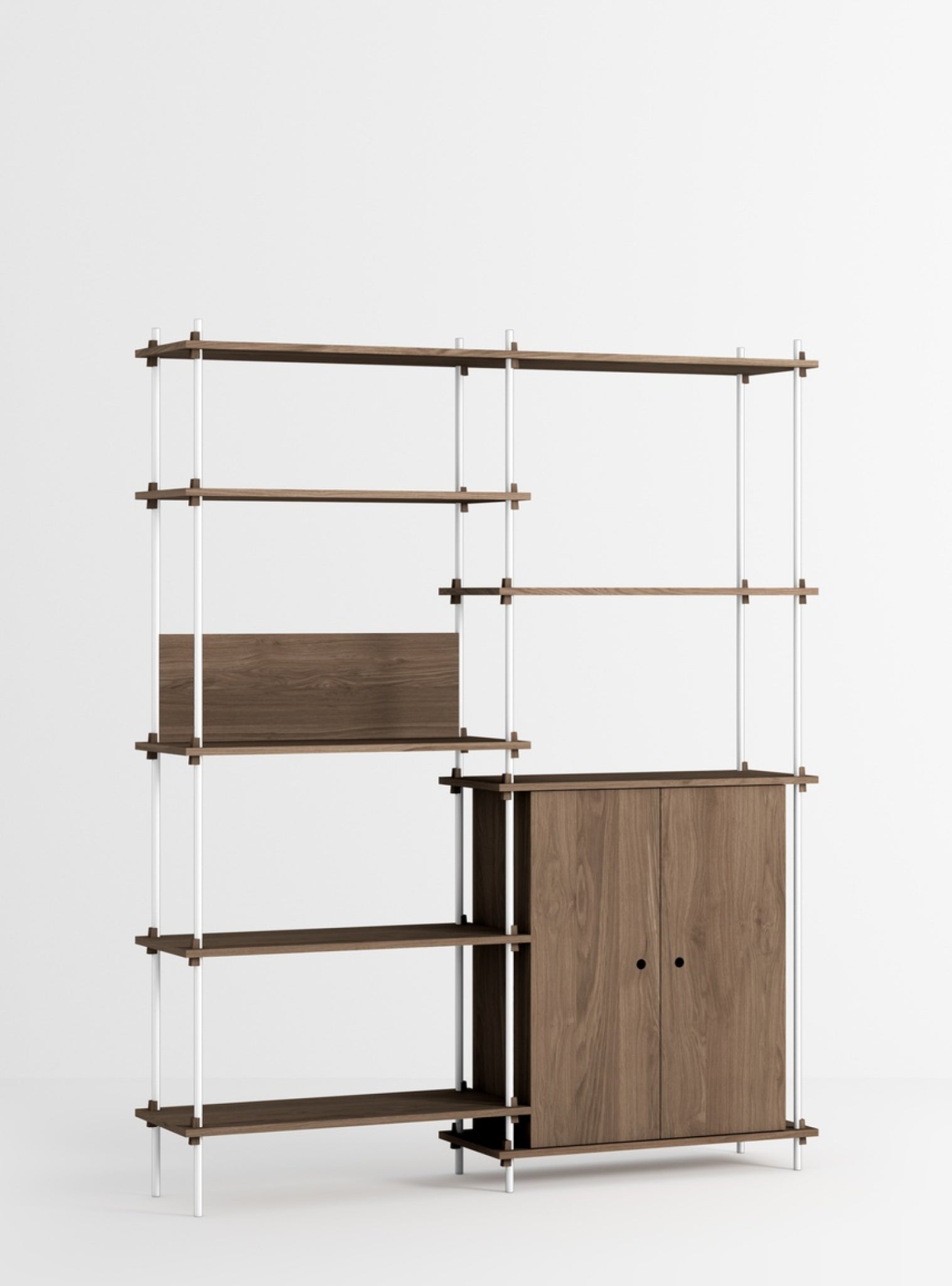 Moebe Shelving Set S.200.2.j, Smoked Oak Shelves, Black Legs (fsc Mix Credit)