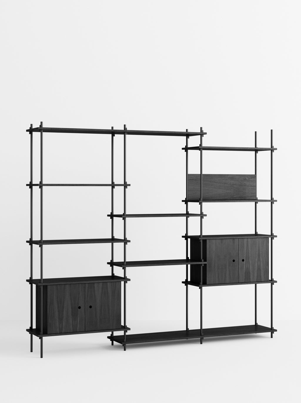 Moebe Shelving Set S.200.3.b, Black Shelves, Black Legs (fsc Mix Credit)