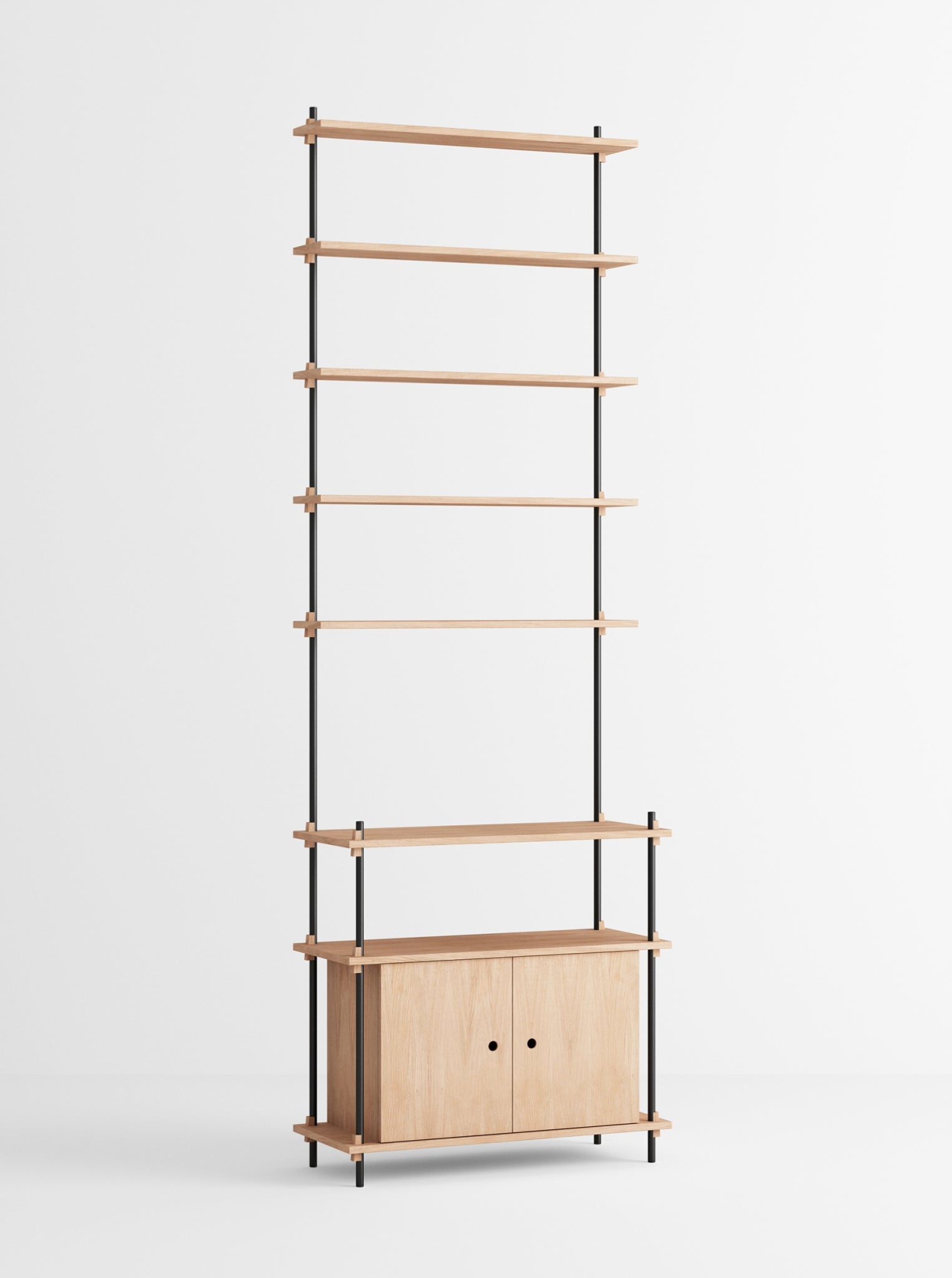Moebe Shelving Set S.255.1.c, Oak Shelves, Black Legs (fsc Mix Credit)