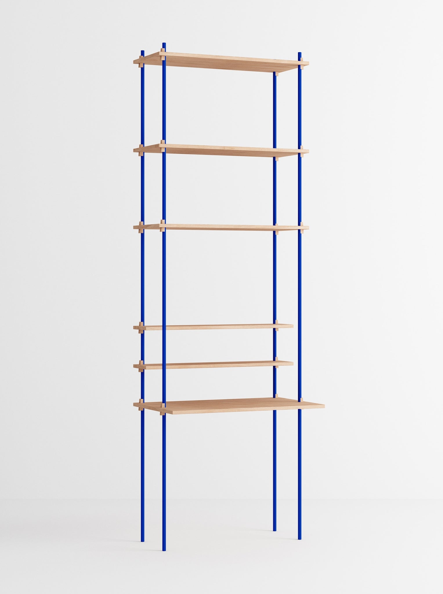 Moebe Shelving Set S.255.1.e, Oak Shelves, Deep Blue Legs (fsc Mix Credit)