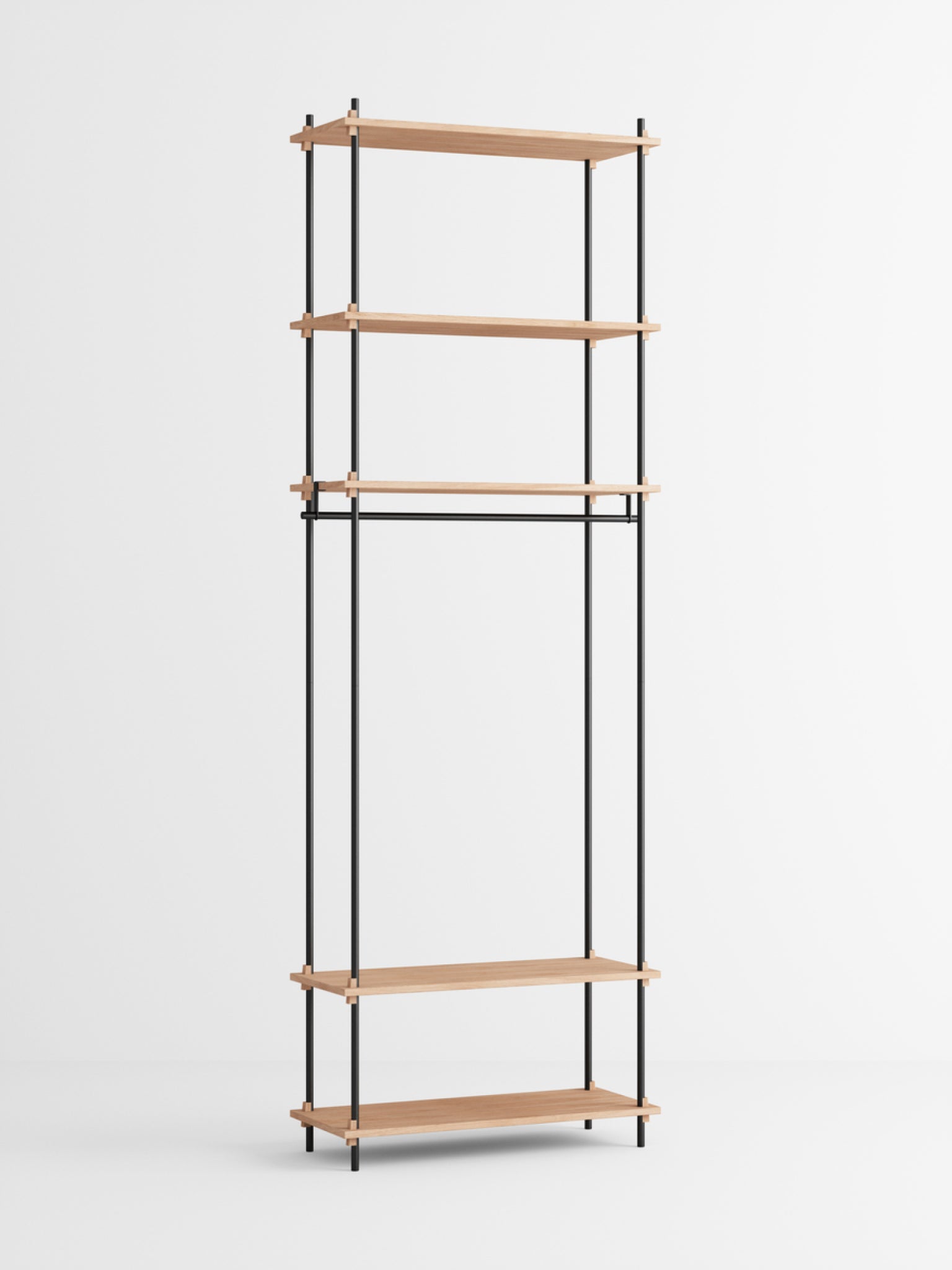 Moebe Shelving Set S.255.1.f, Oak Shelves, Black Legs (fsc Mix Credit)