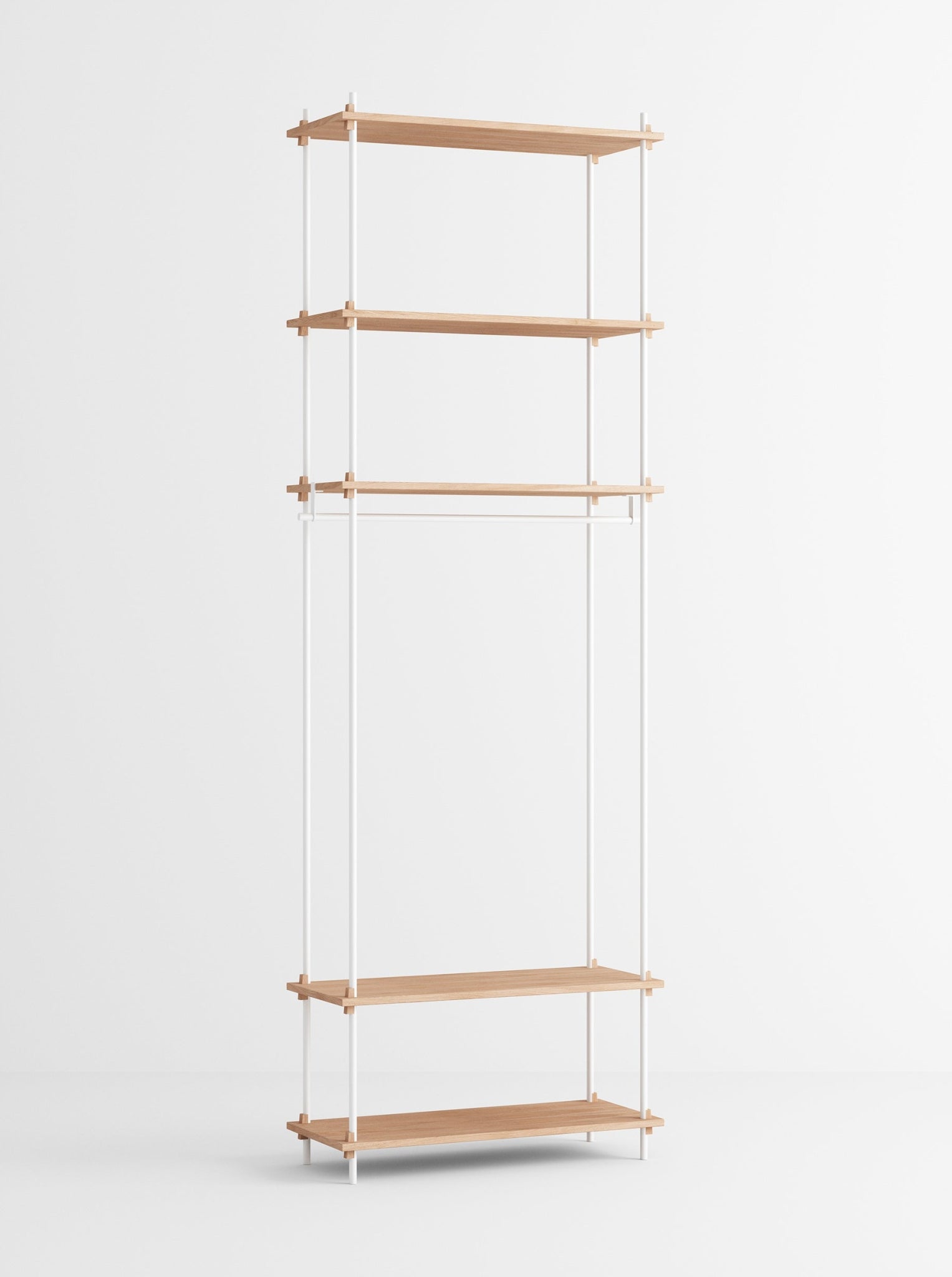 Moebe Shelving Set S.255.1.f, Oak Shelves, White Legs (fsc Mix Credit)