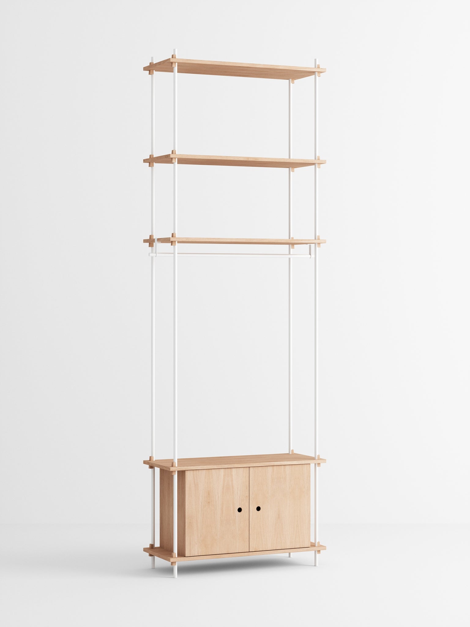 Moebe Shelving Set S.255.1.g, Oak Shelves, White Legs (fsc Mix Credit)