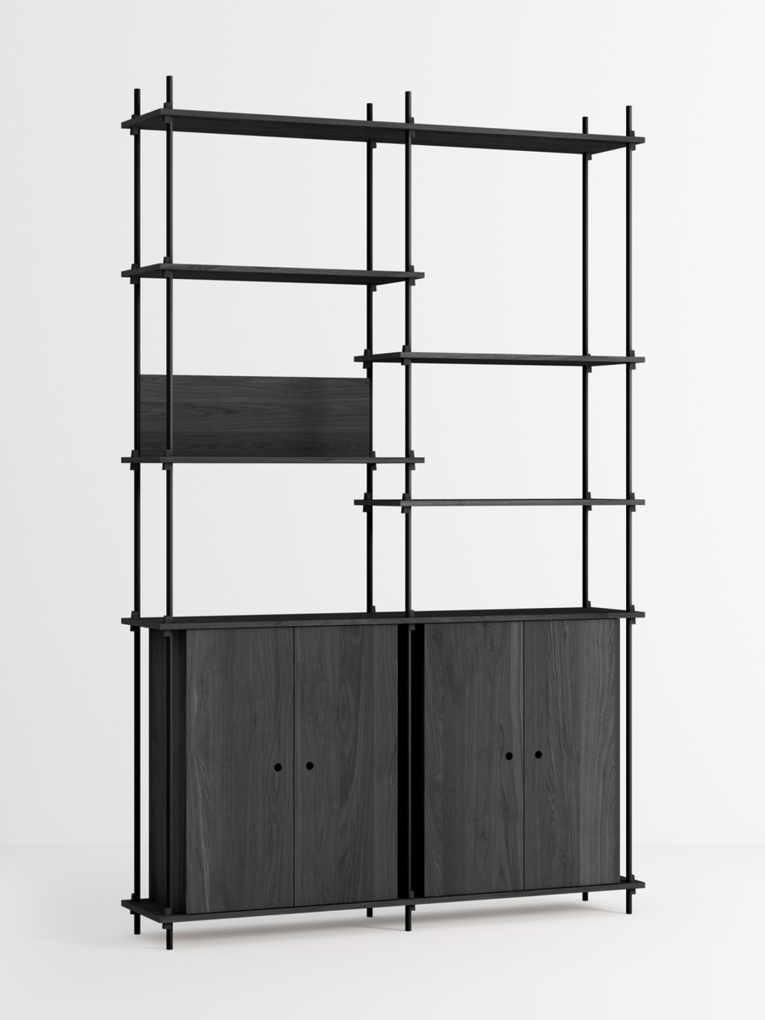 Moebe Shelving Set S.255.2.h, Black Shelves, Black Legs (fsc Mix Credit)