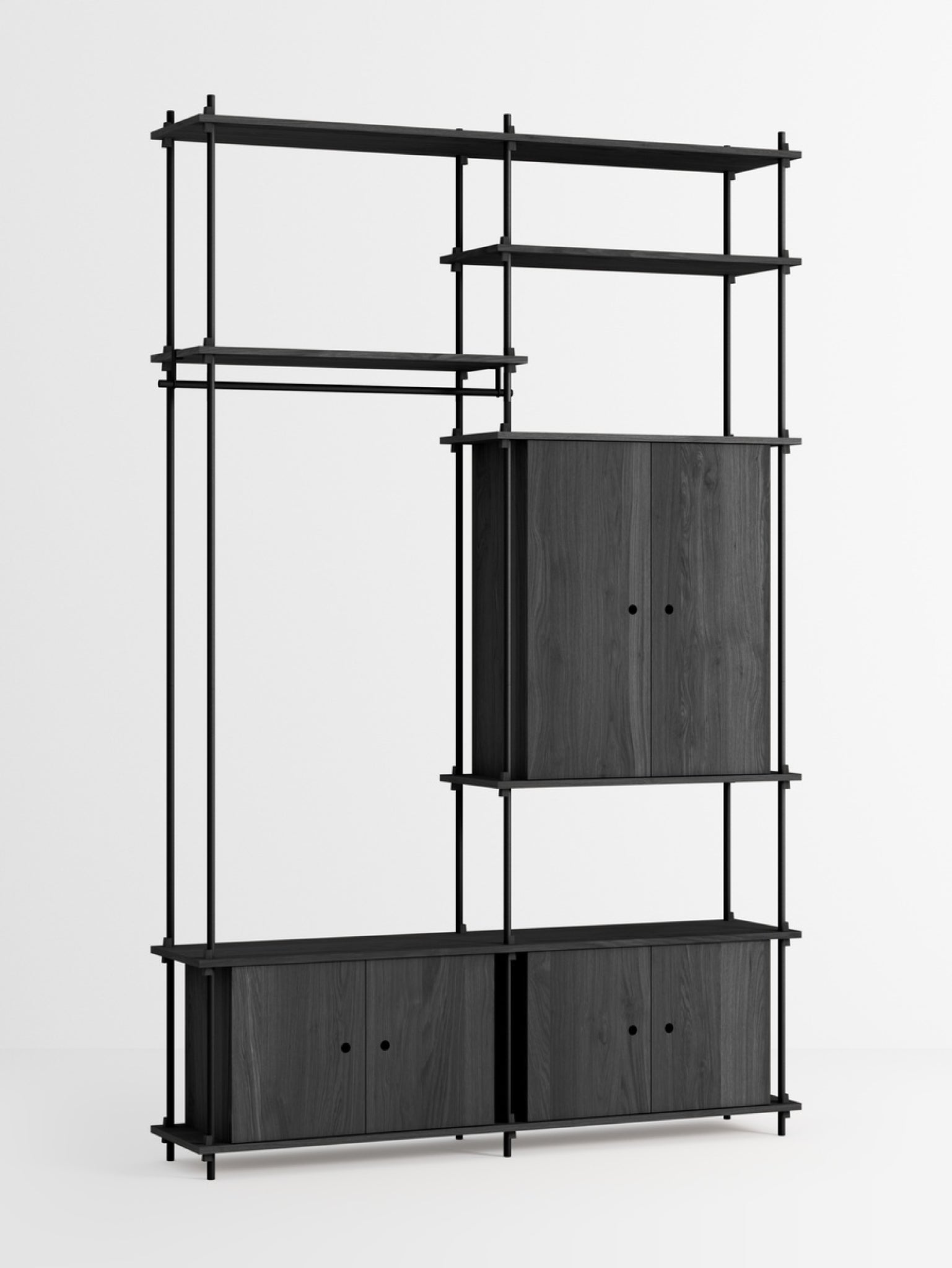 Moebe Shelving Set S.255.2.j, Black Shelves, Black Legs (fsc Mix Credit)