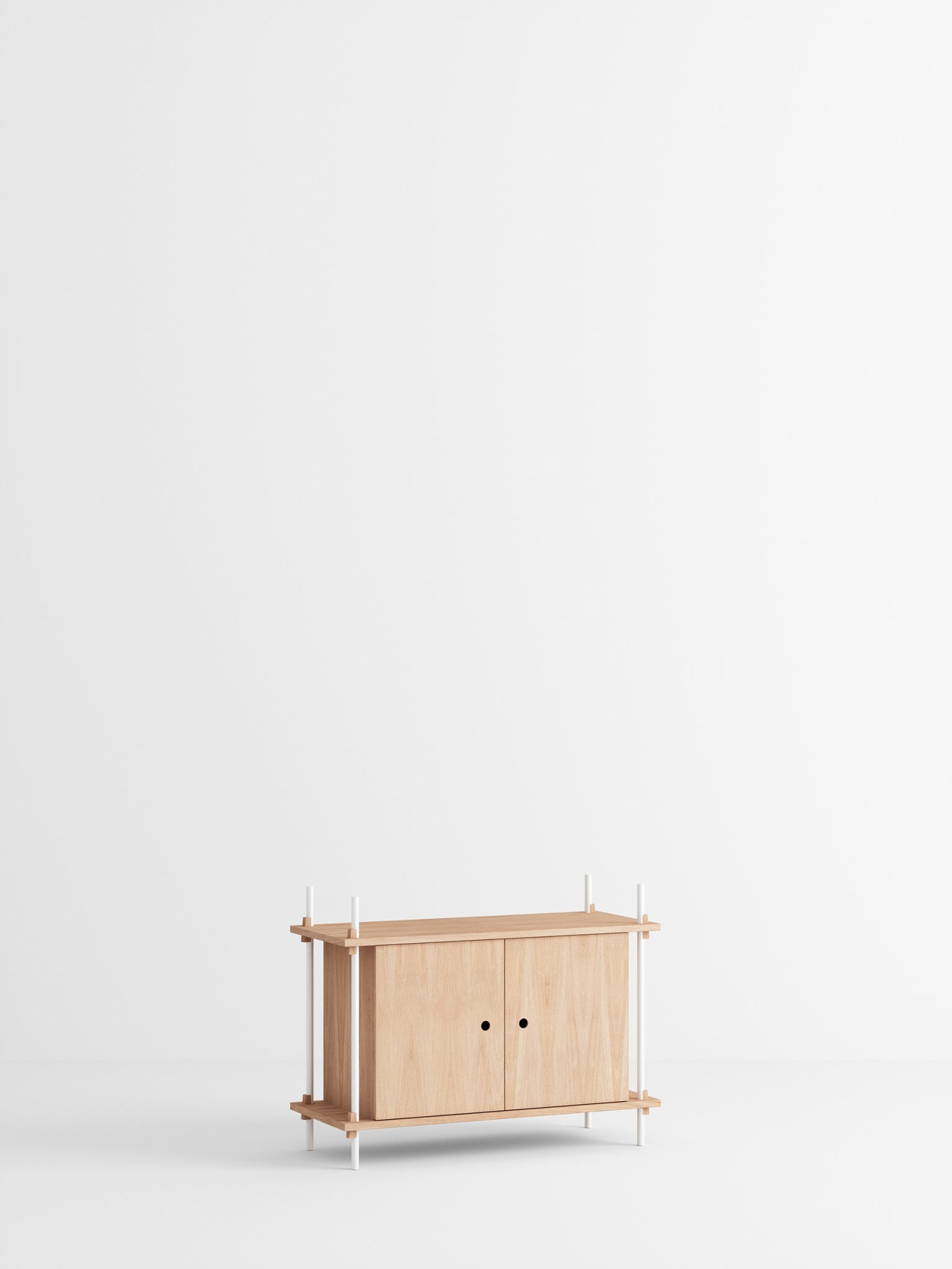 Moebe Shelving Set S.65.1.b, Oak Shelves, White Legs (fsc Mix Credit)