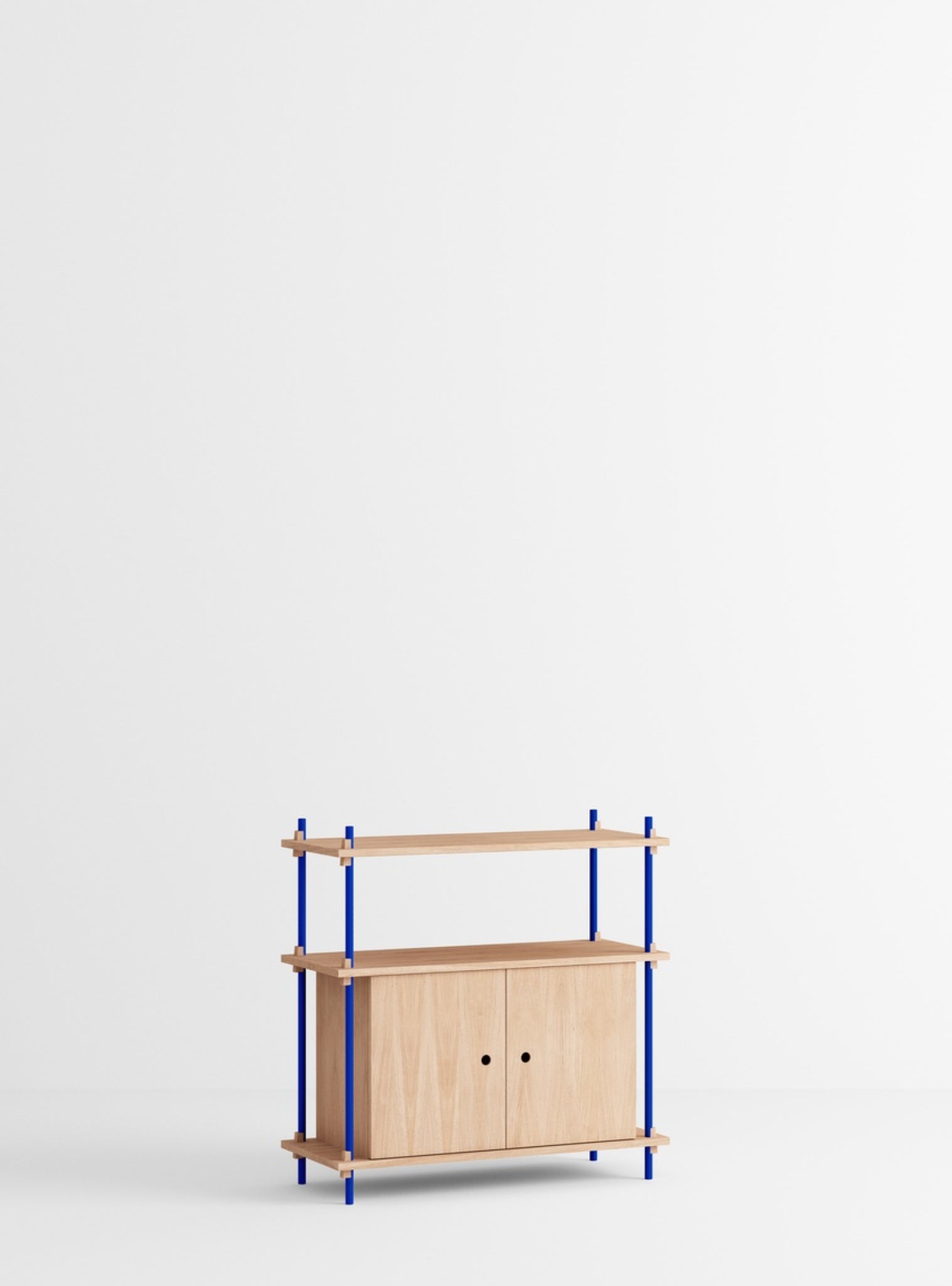 Moebe Shelving Set S.85.1.b, Oak Shelves, Deep Blue Legs (fsc Mix Credit)