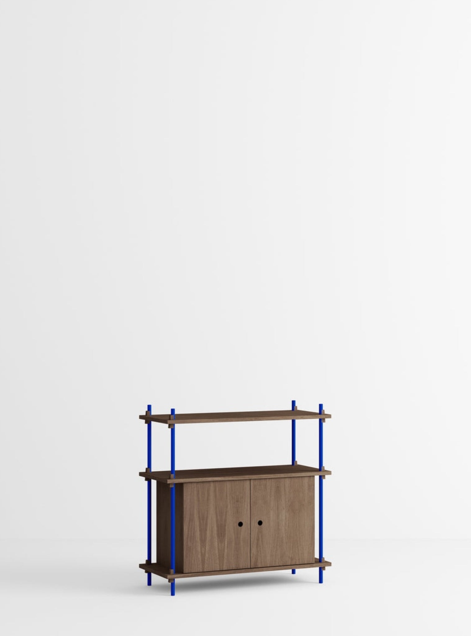 Moebe Shelving Set S.85.1.b, Smoked Oak Shelves, Deep Blue Legs (fsc Mix Credit)