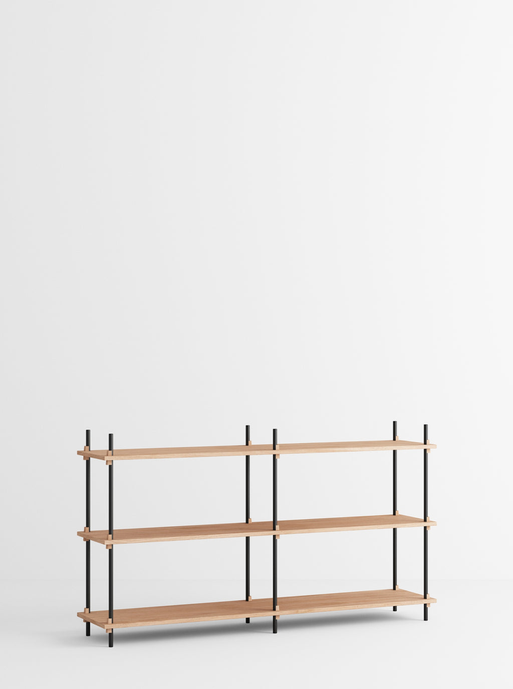 Moebe Shelving Set S.85.2.b, Oak Shelves, Black Legs (fsc Mix Credit)