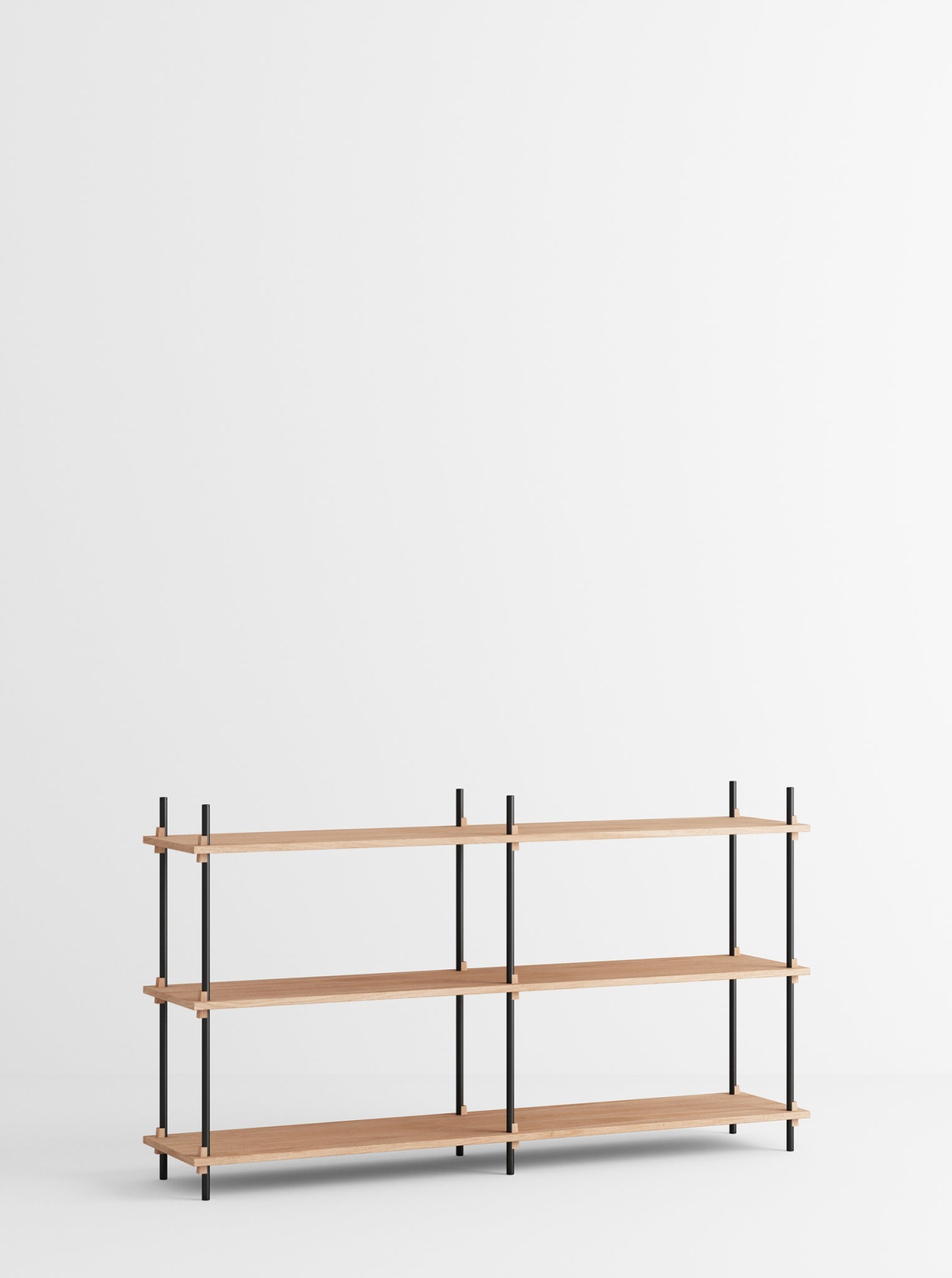 Moebe Shelving Set S.85.2.b, Oak Shelves, Black Legs (fsc Mix Credit)
